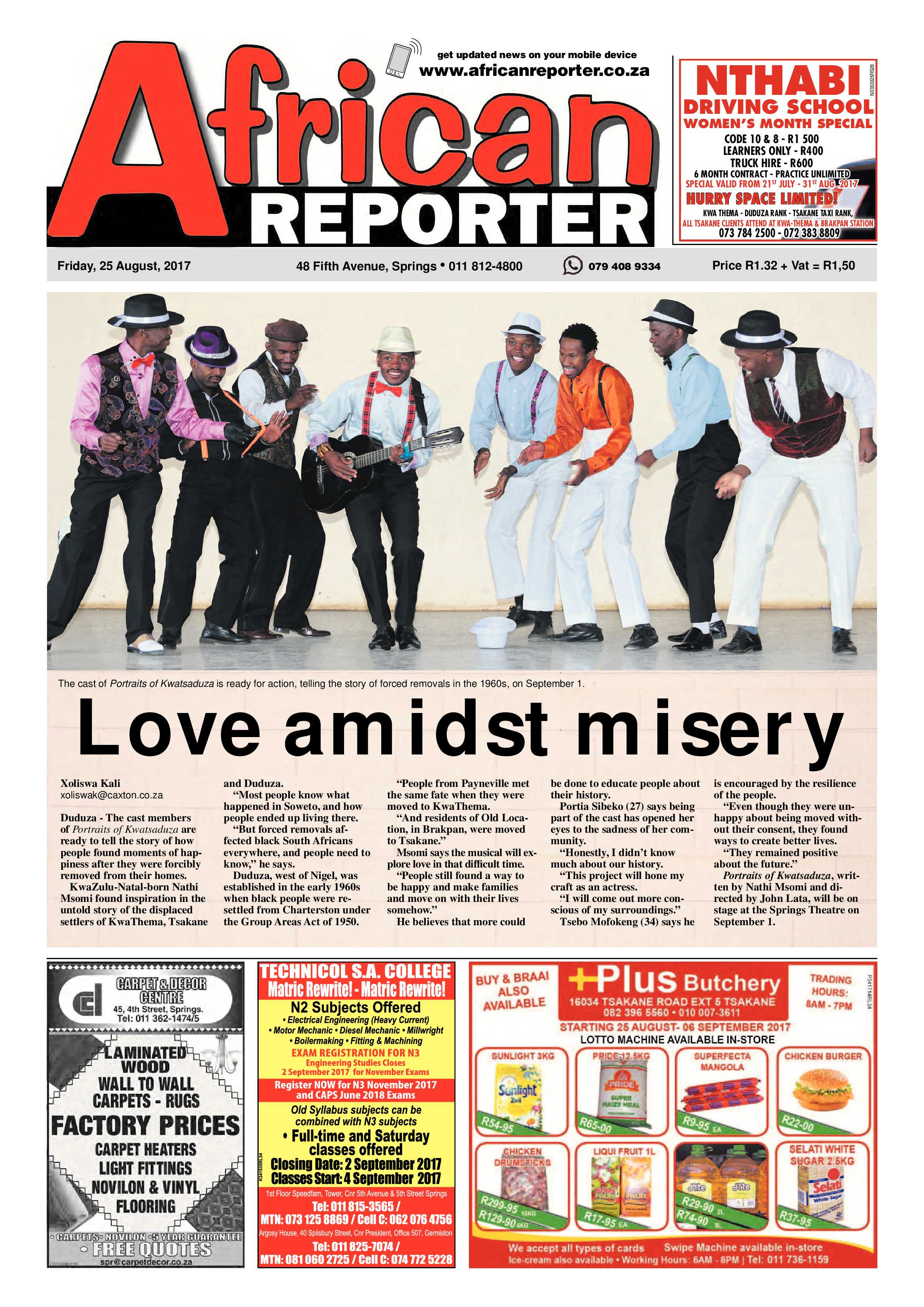 African Reporter 25 August 2017 page 1
