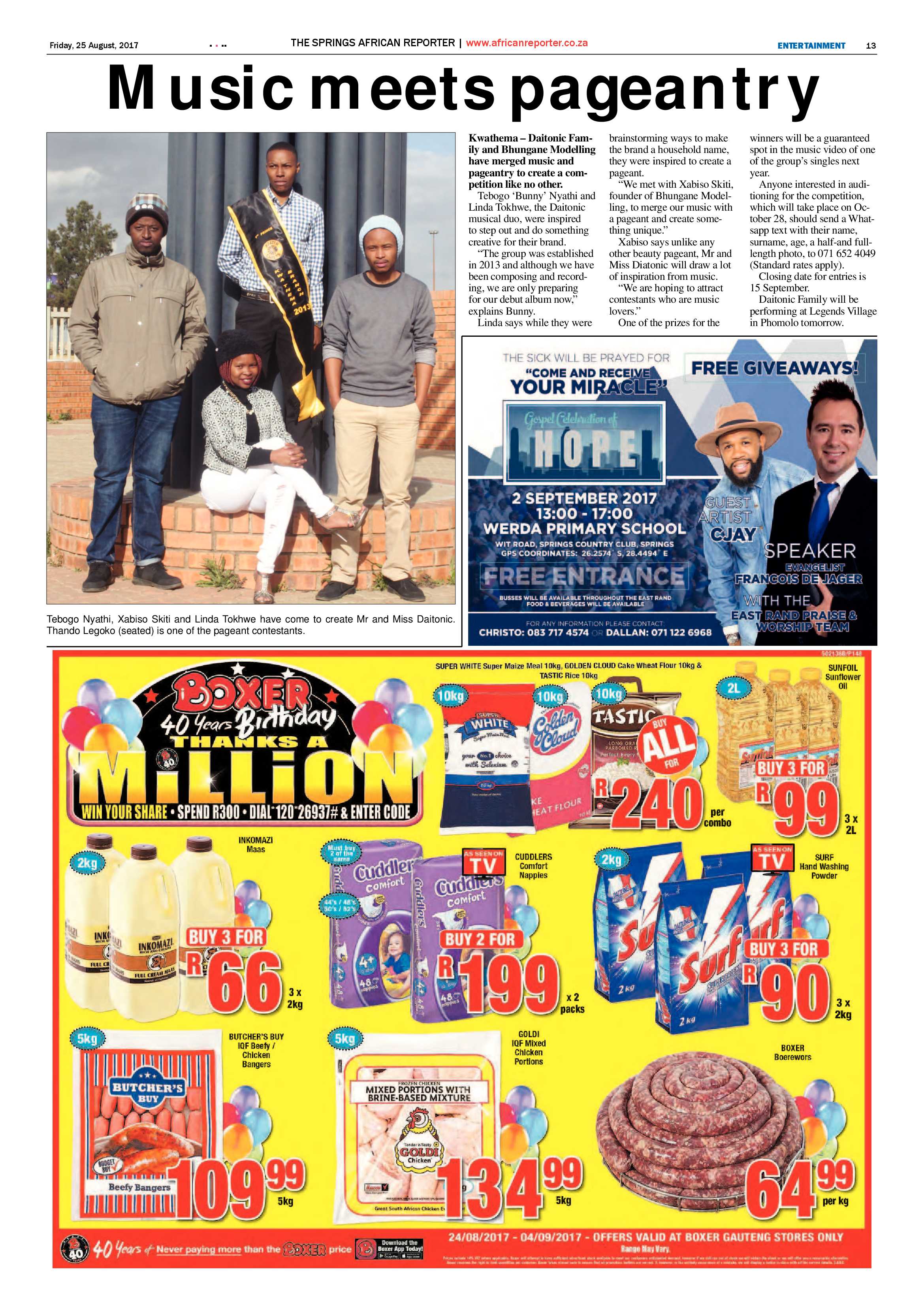 African Reporter 25 August 2017 page 13