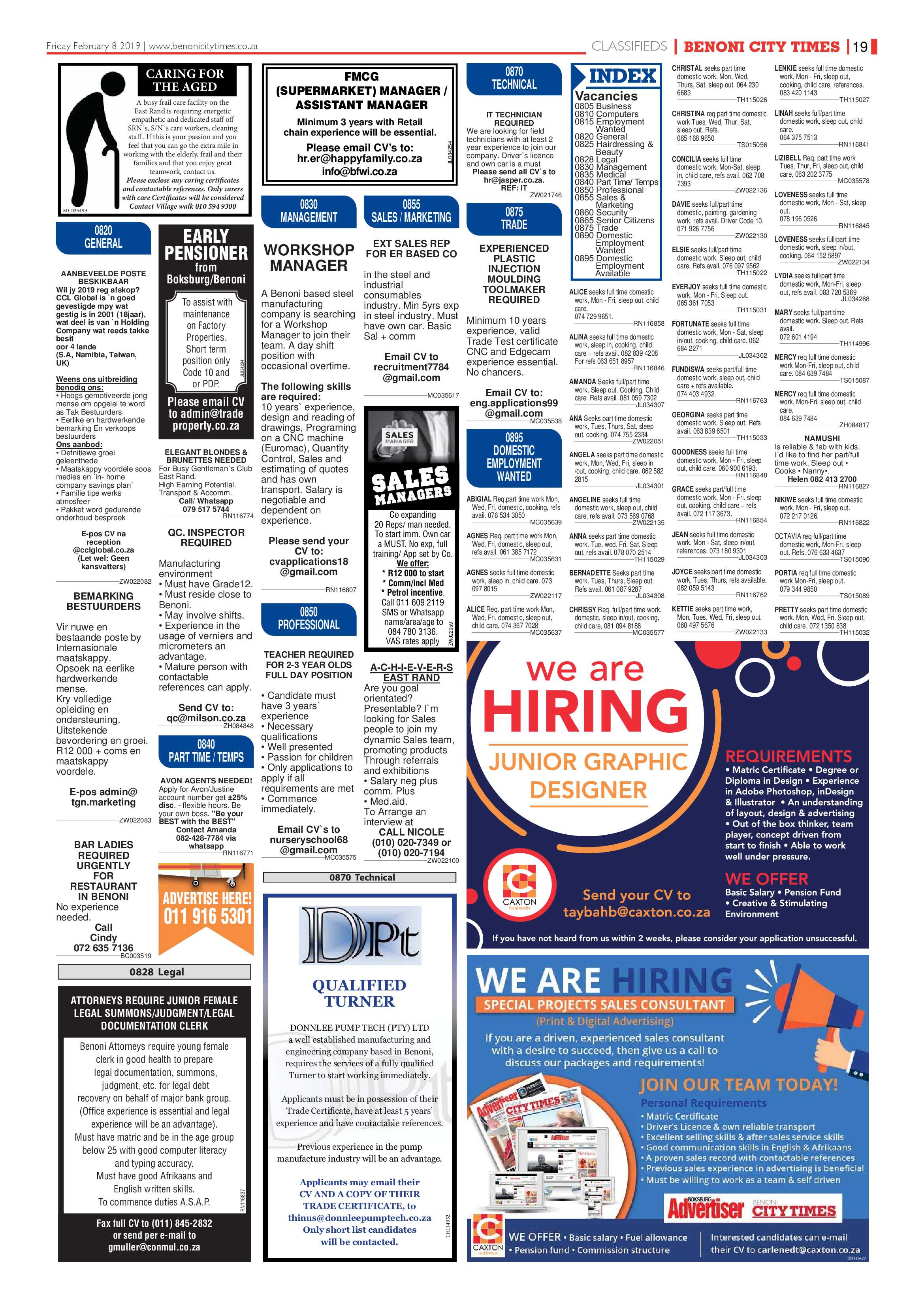 Benoni City News 07 February 2019 page 19
