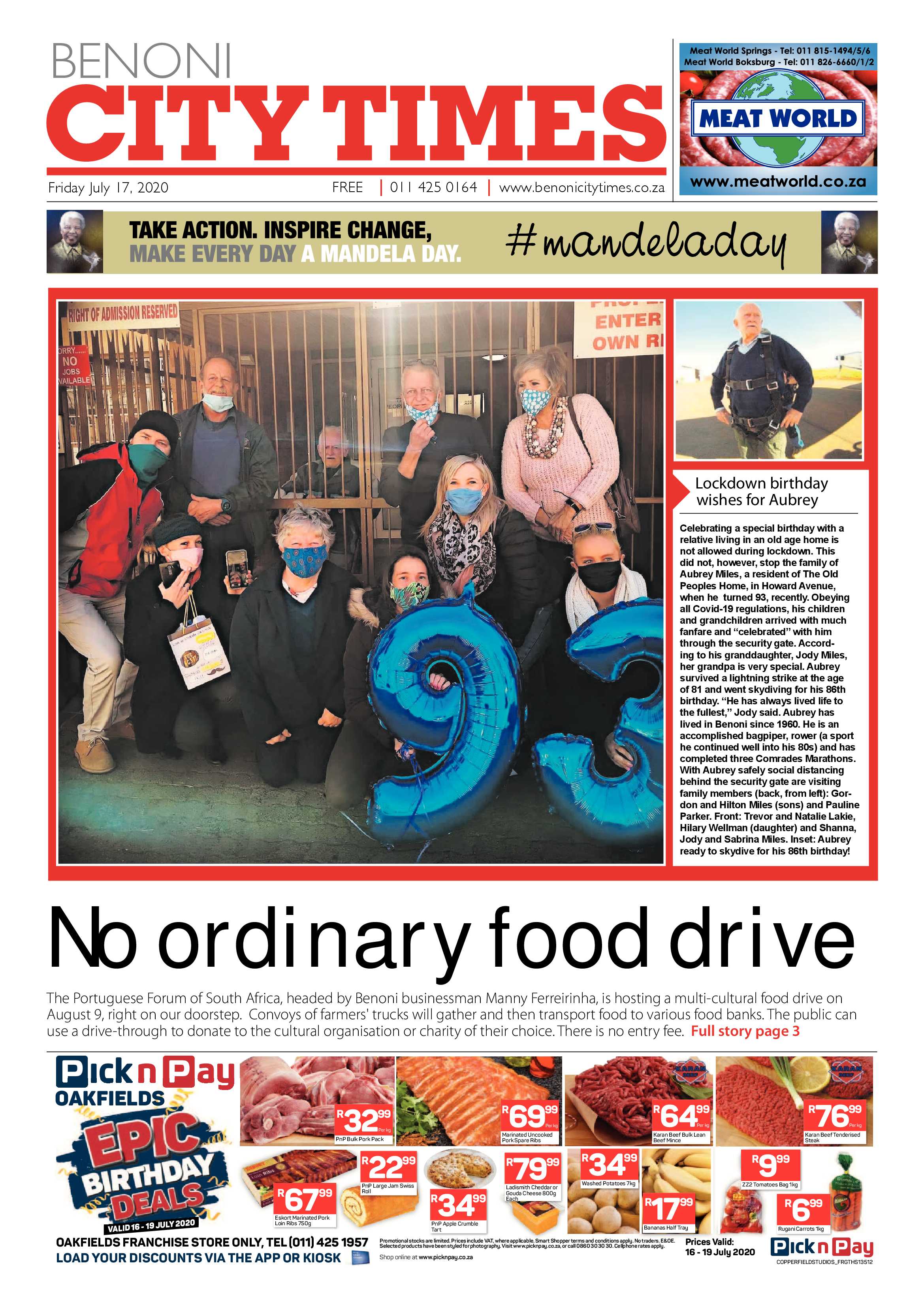 Benoni City News 16 July 2020 page 1