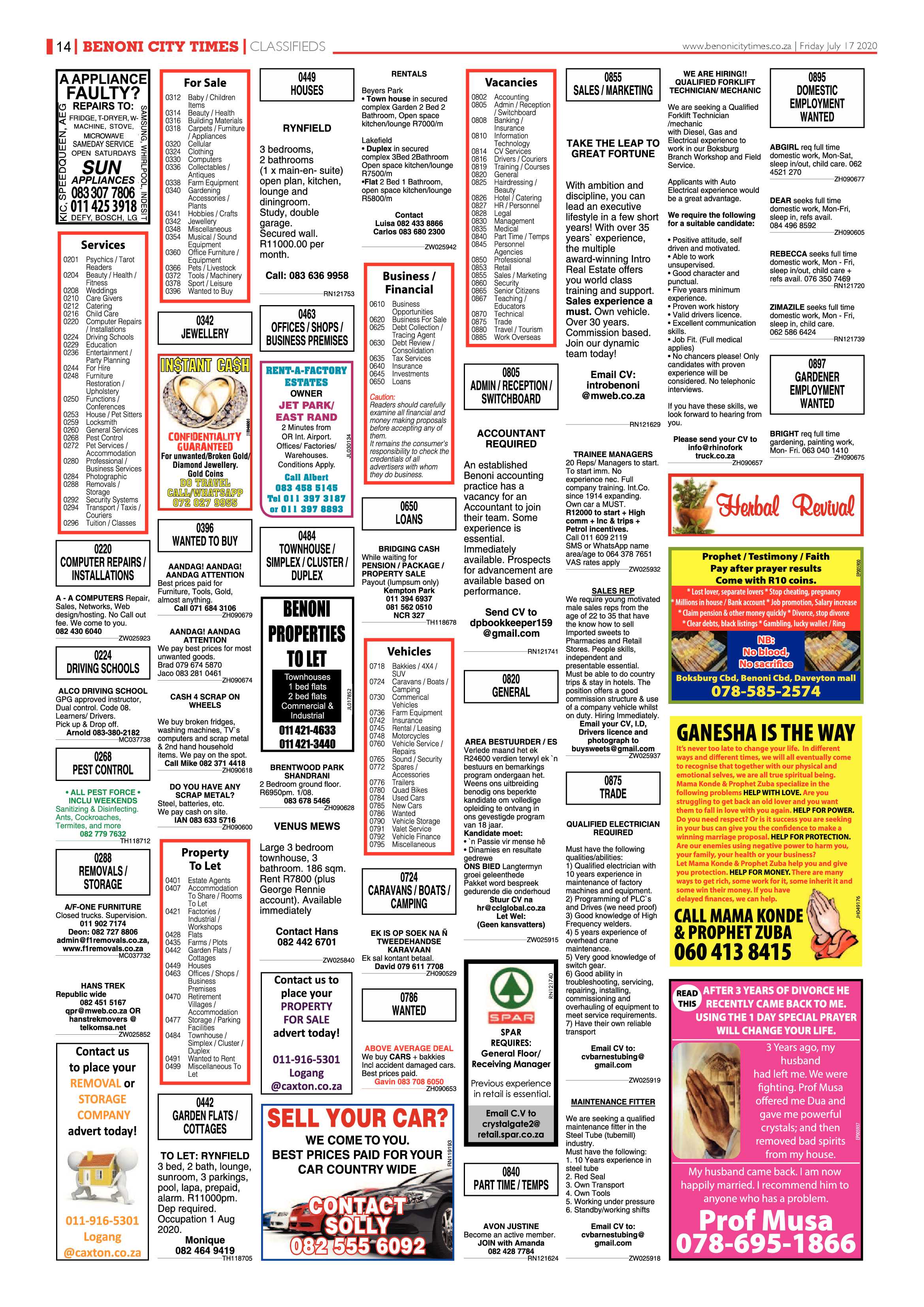 Benoni City News 16 July 2020 page 14