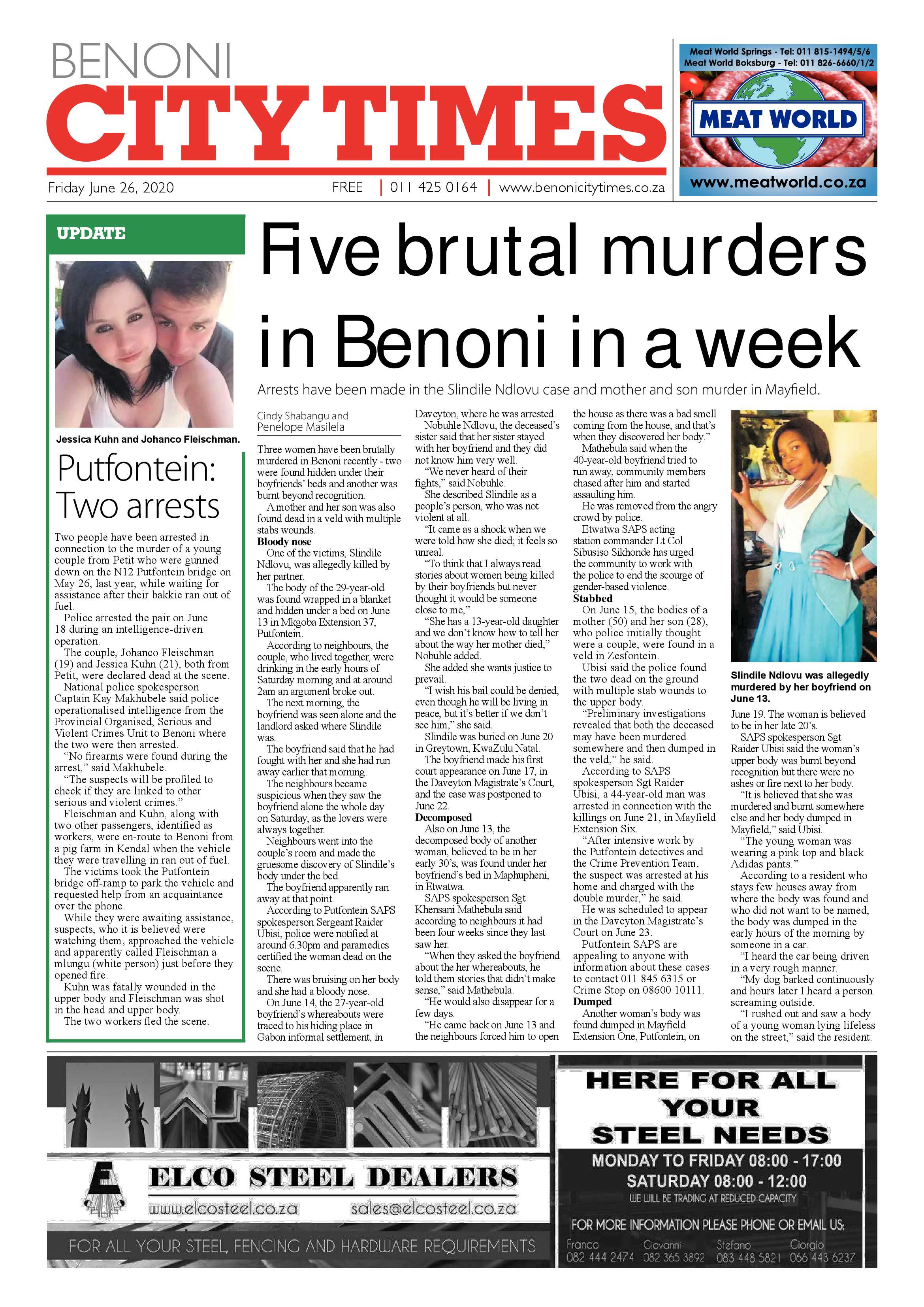 Benoni City Time 25 June 2020 page 1