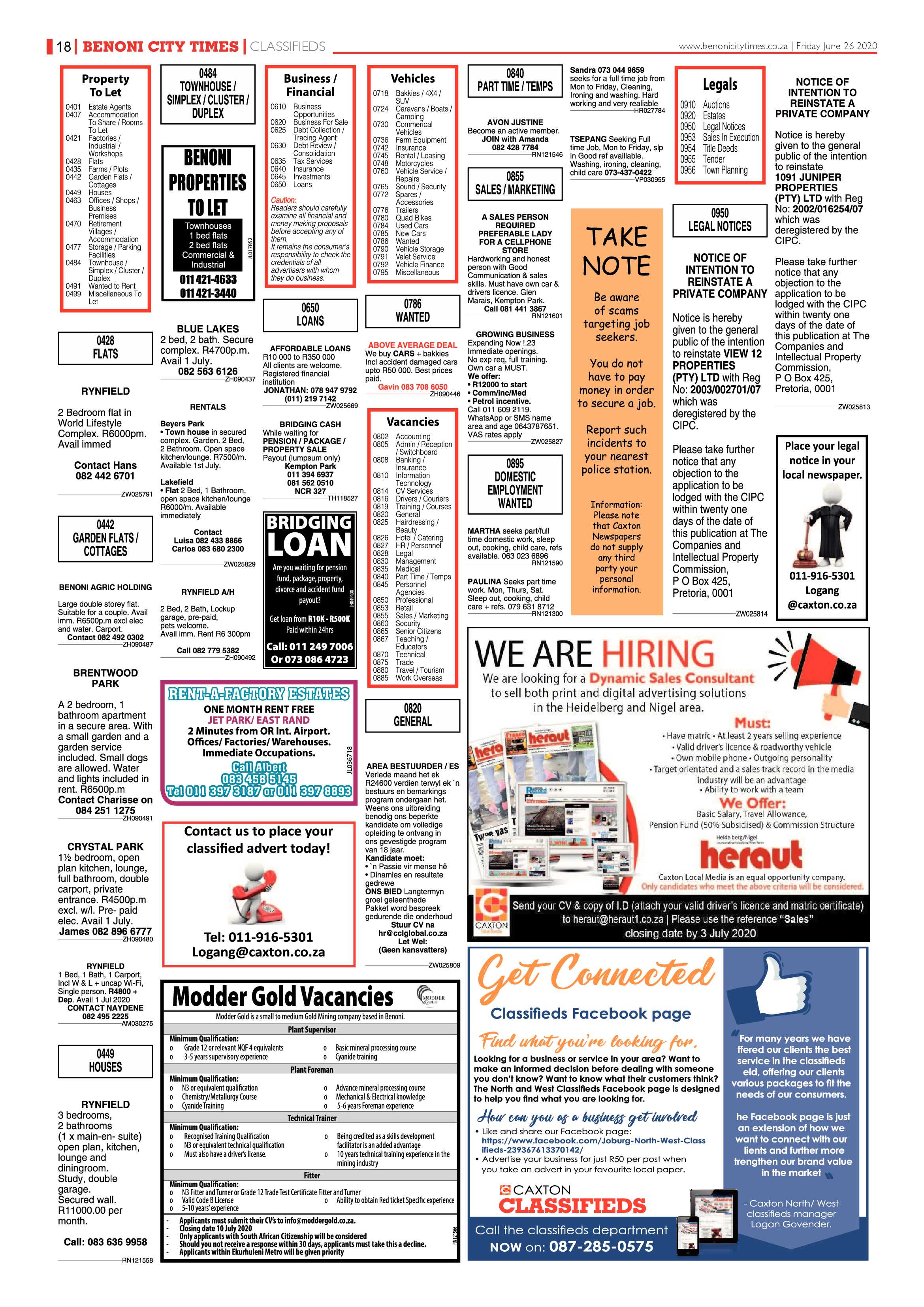 Benoni City Time 25 June 2020 page 18