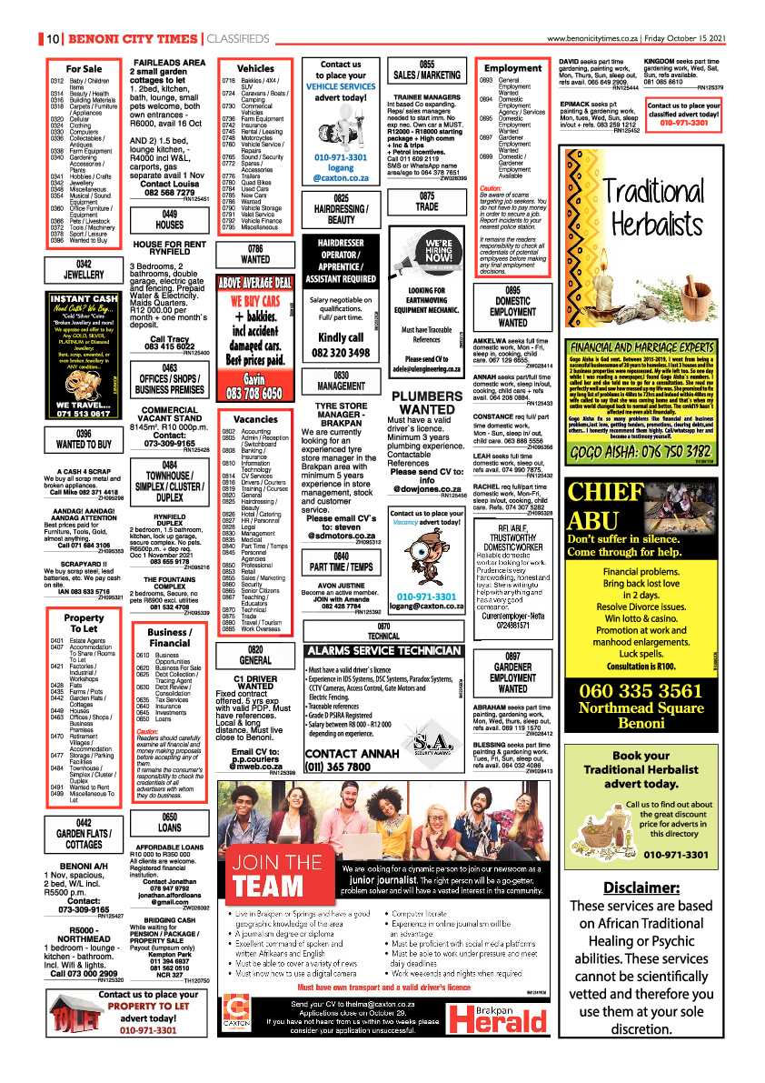 Benoni City Times15 October 2021 page 10