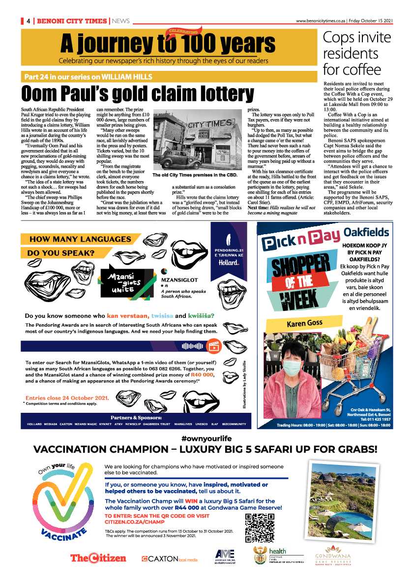 Benoni City Times15 October 2021 page 4