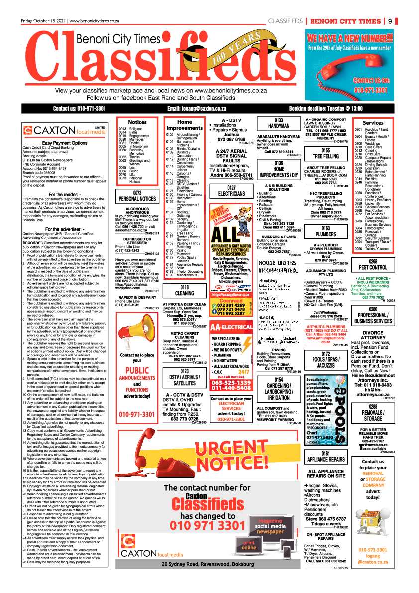 Benoni City Times15 October 2021 page 9