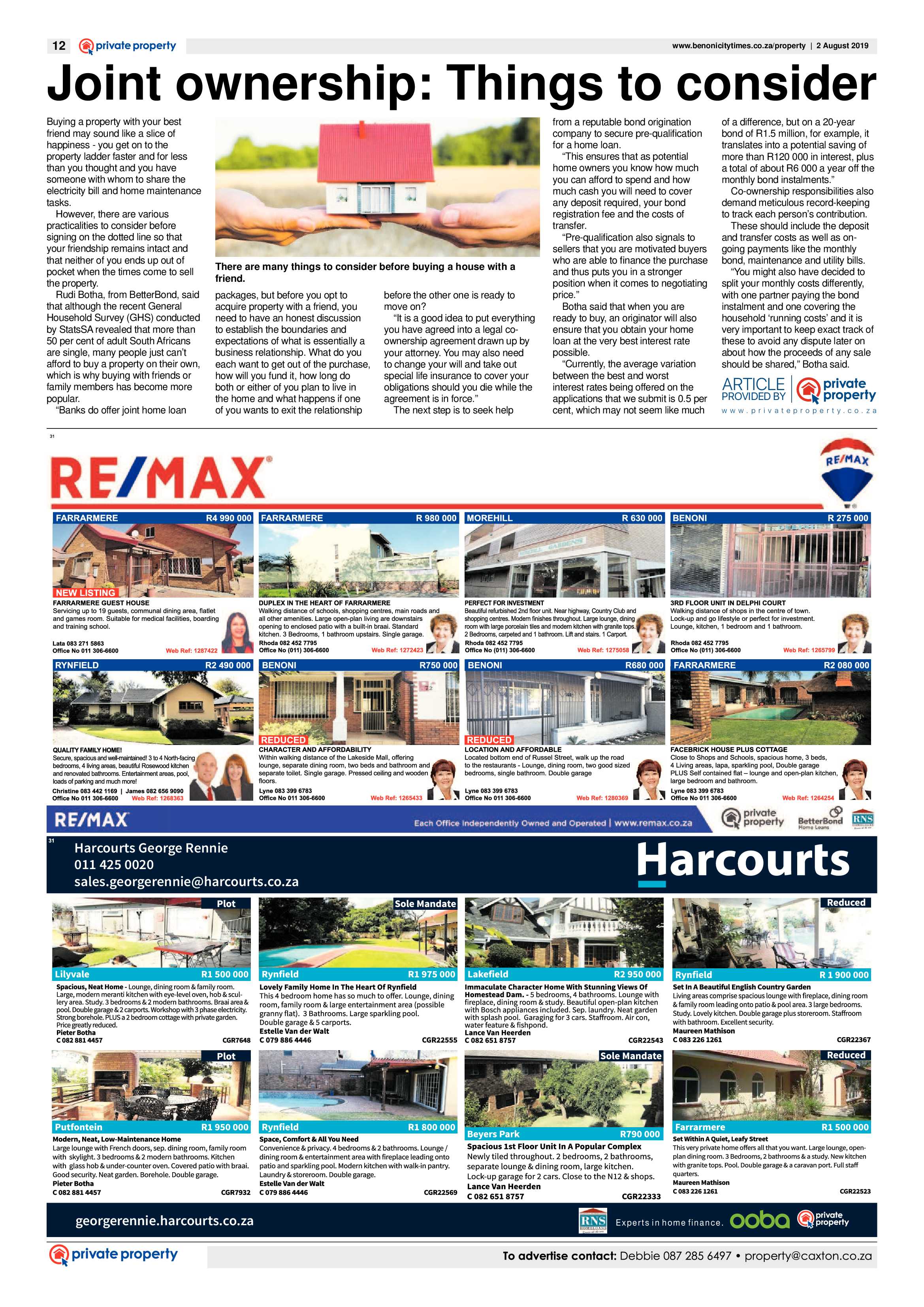 Benoni City Times 01 August 2019 page 12