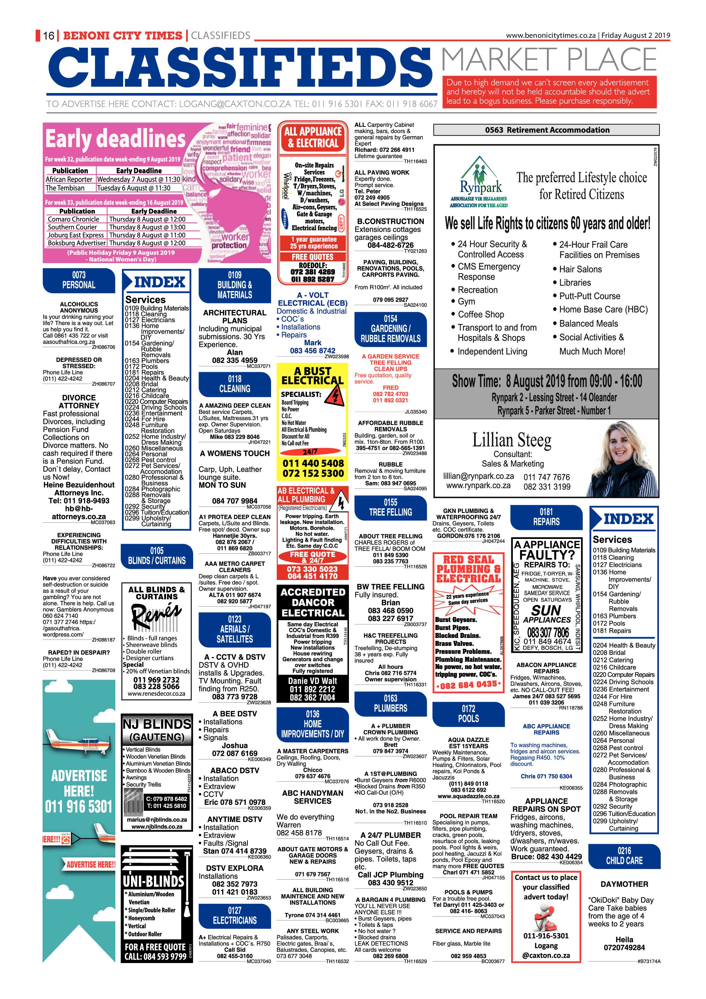Benoni City Times 01 August 2019 page 16