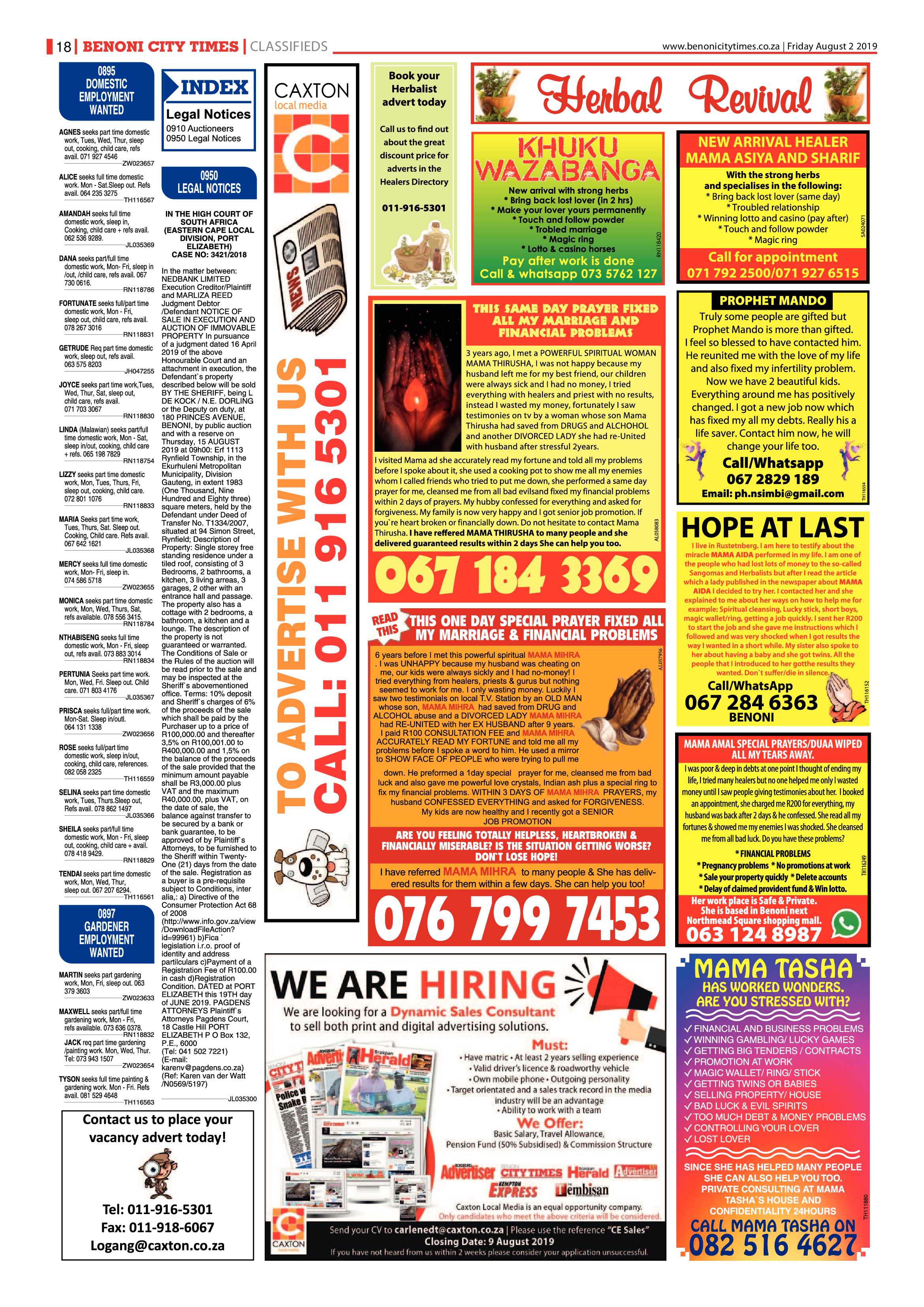 Benoni City Times 01 August 2019 page 18