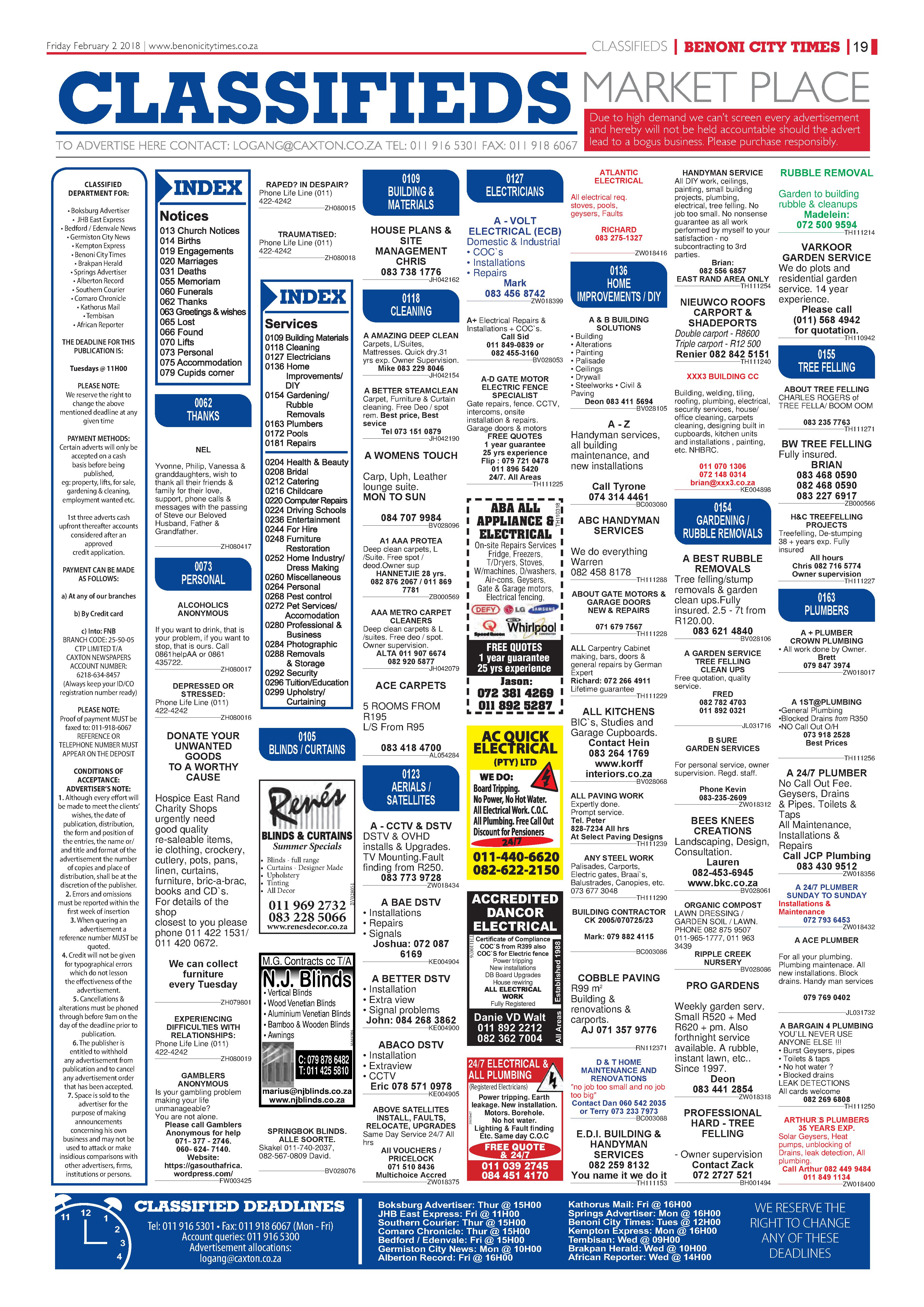 Benoni City Times 01 February 2018 page 19