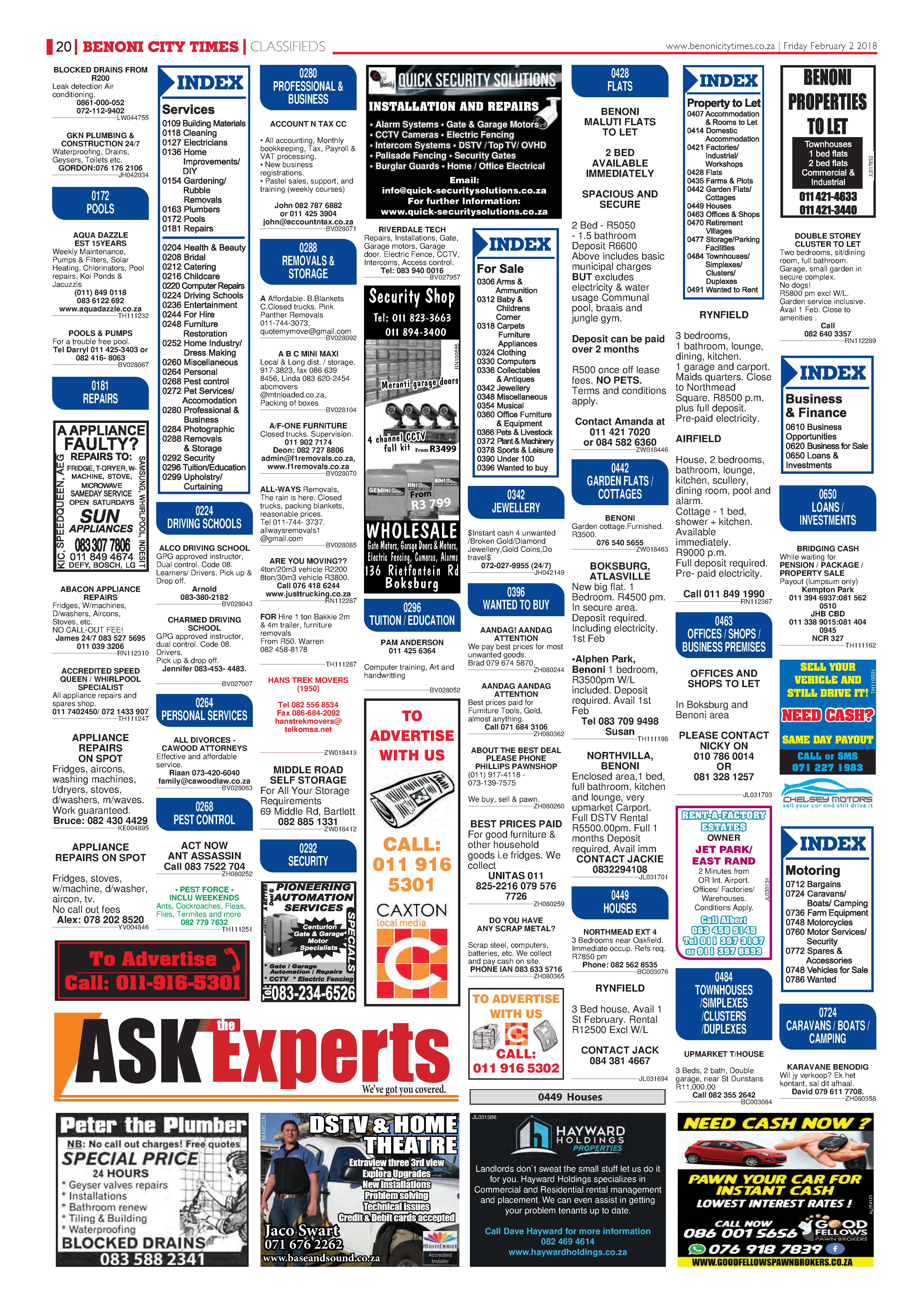 Benoni City Times 01 February 2018 page 20