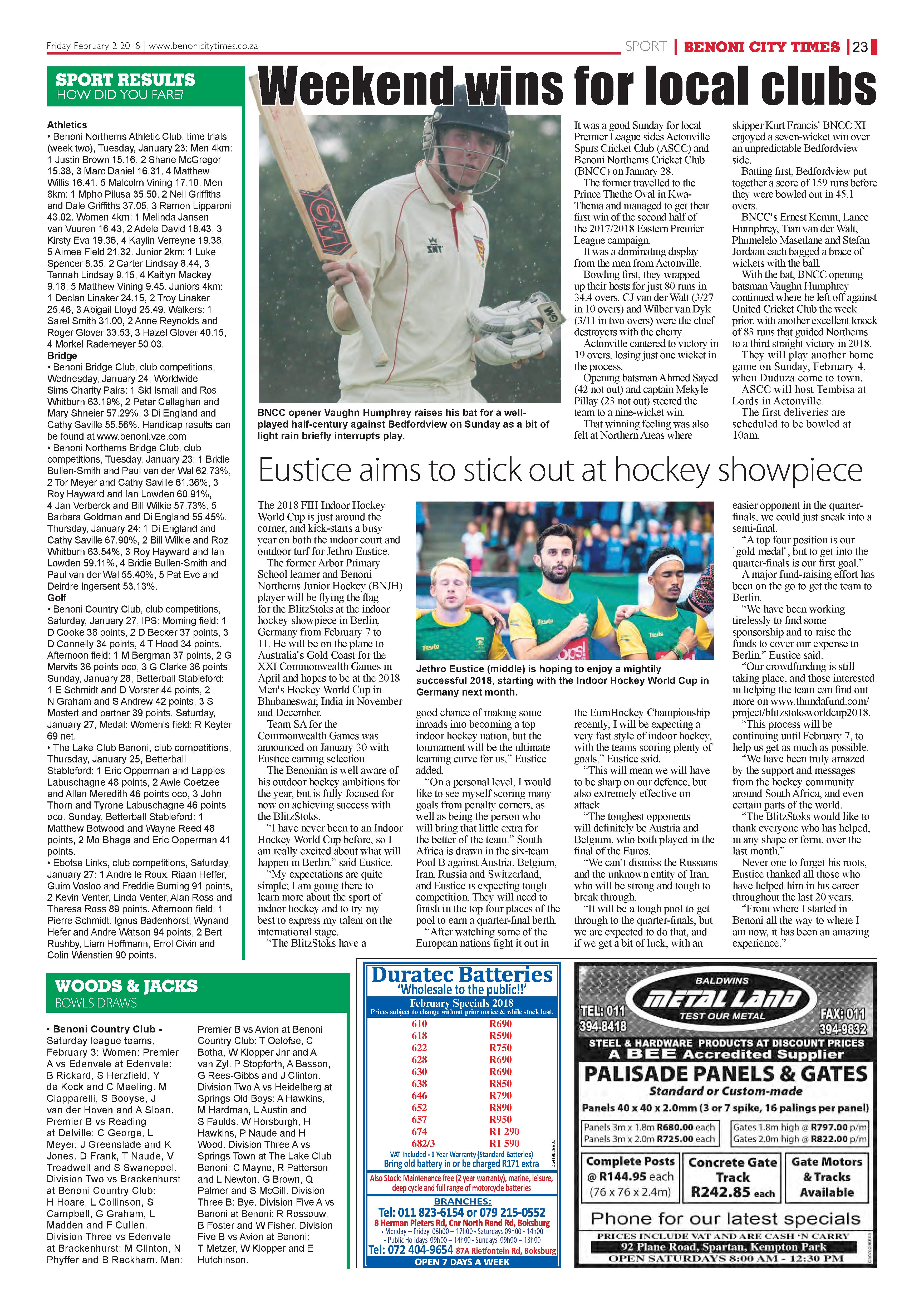 Benoni City Times 01 February 2018 page 23