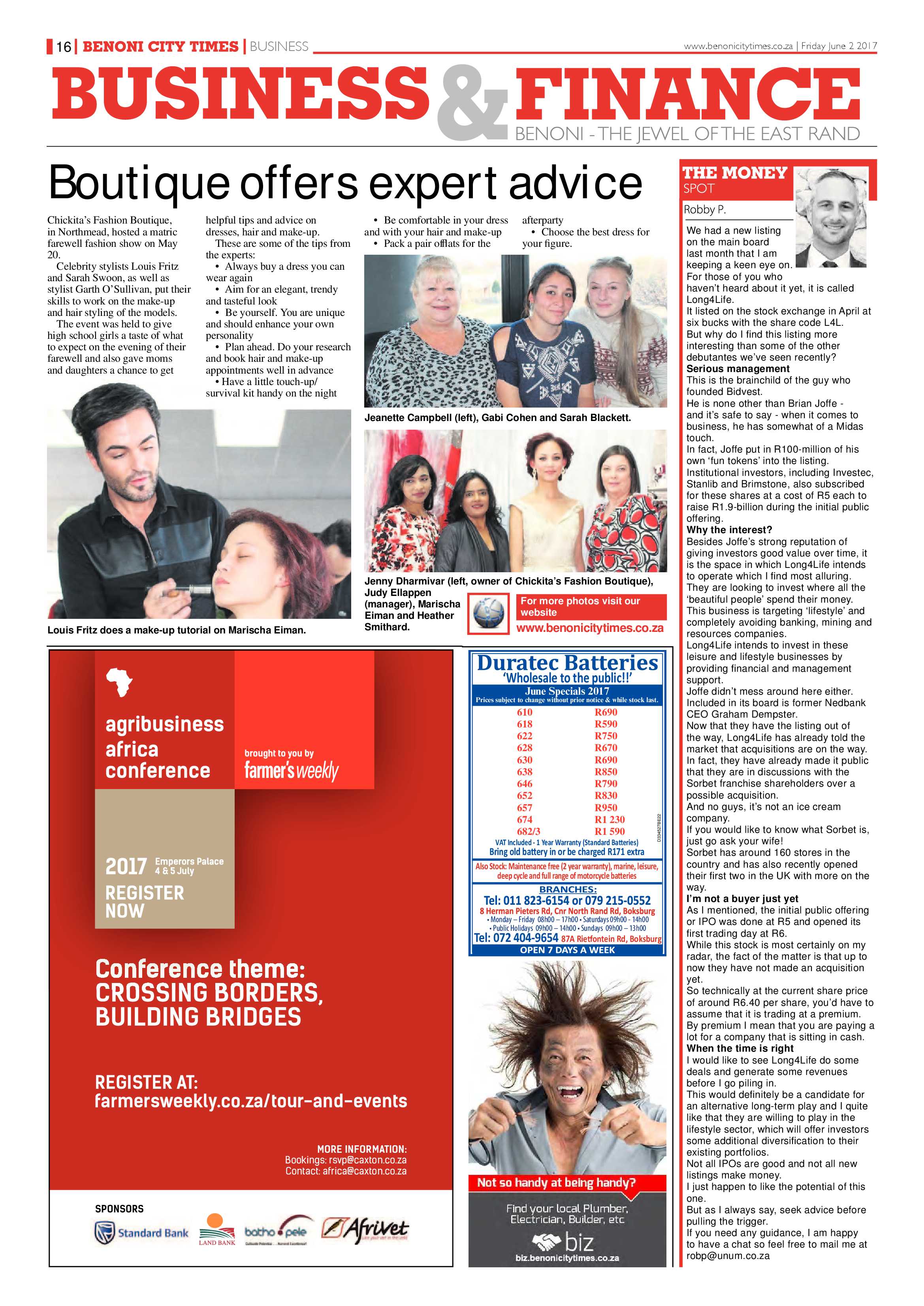 Benoni City Times 01 June 2017 page 16