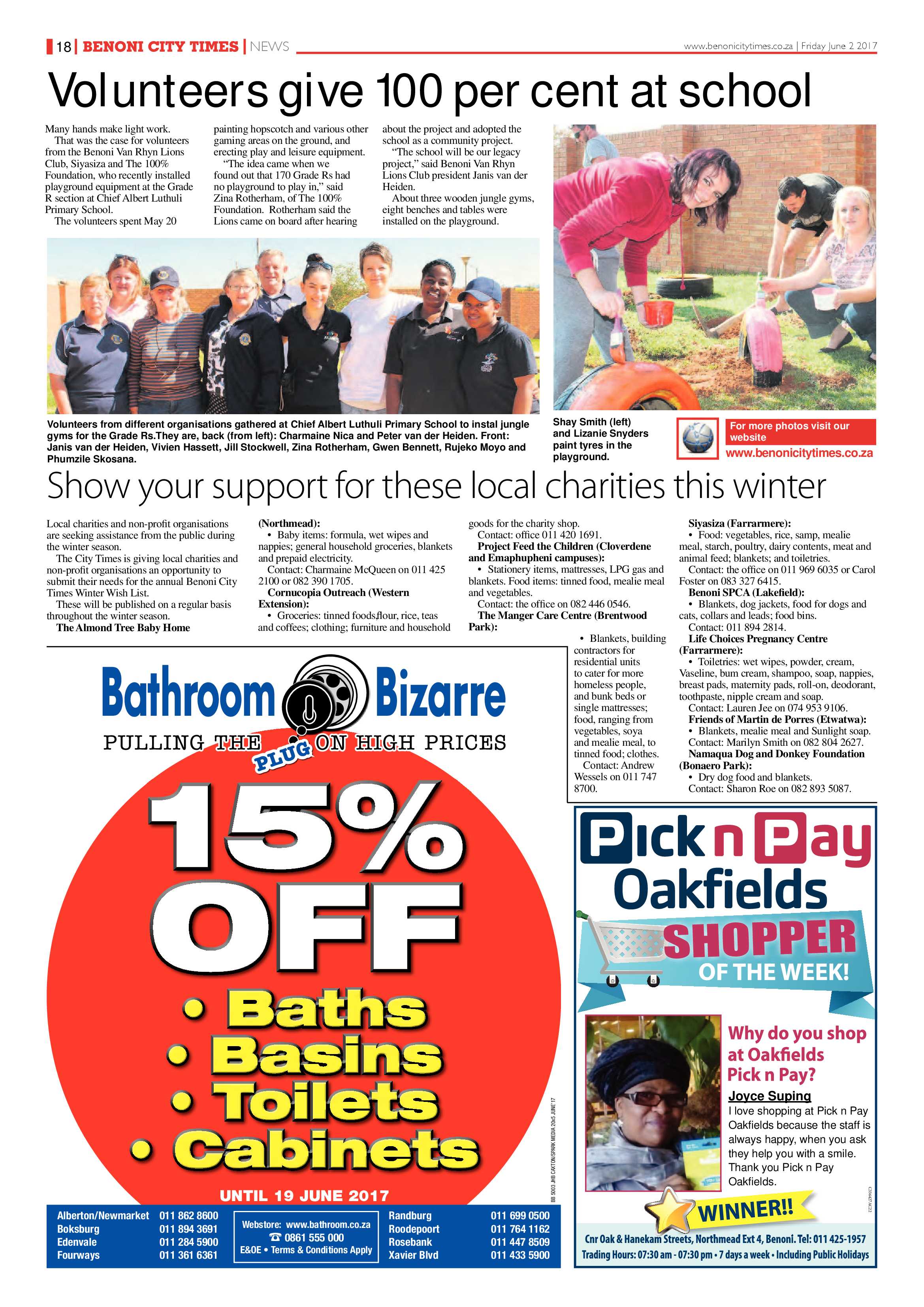 Benoni City Times 01 June 2017 page 18