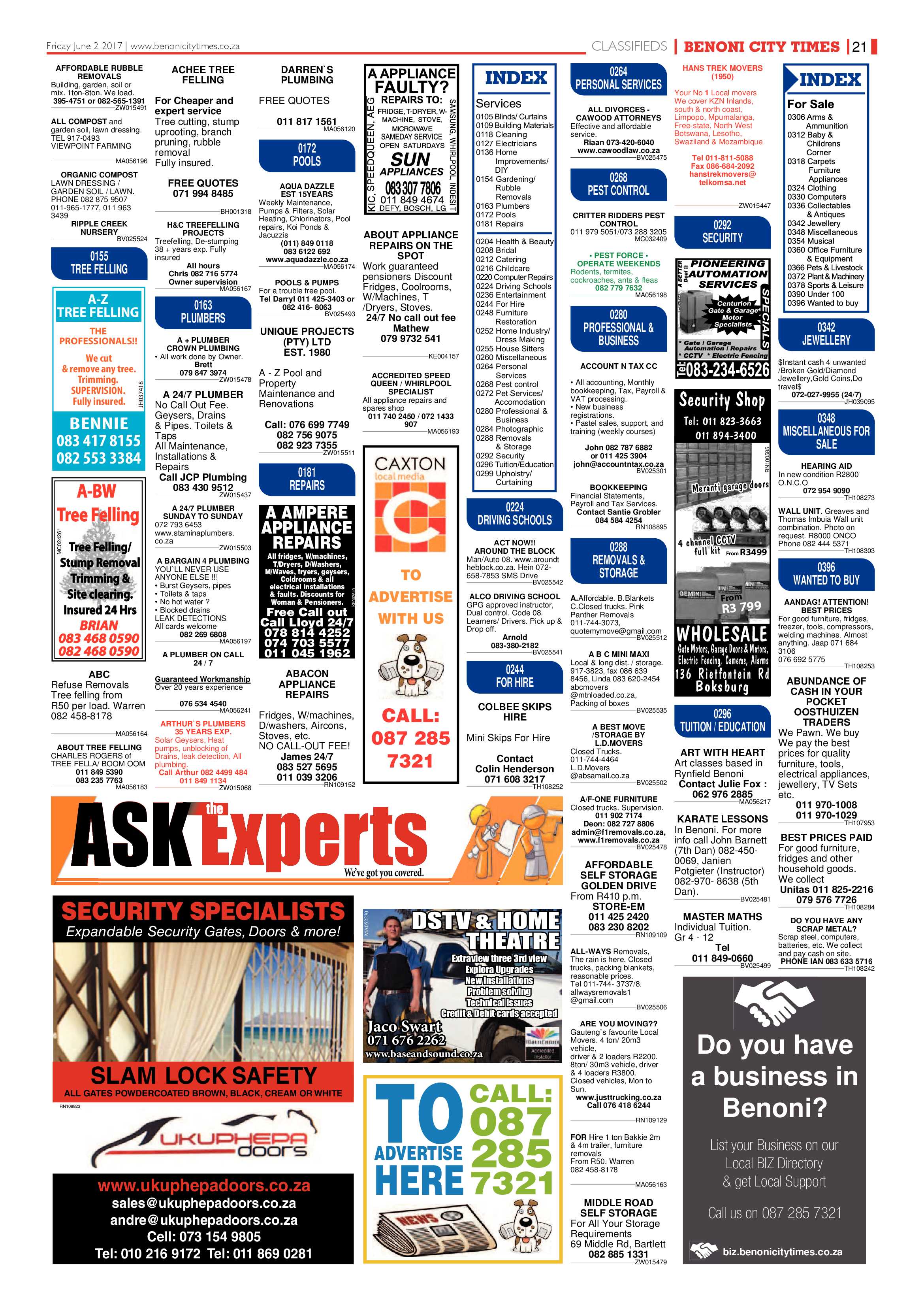 Benoni City Times 01 June 2017 page 21