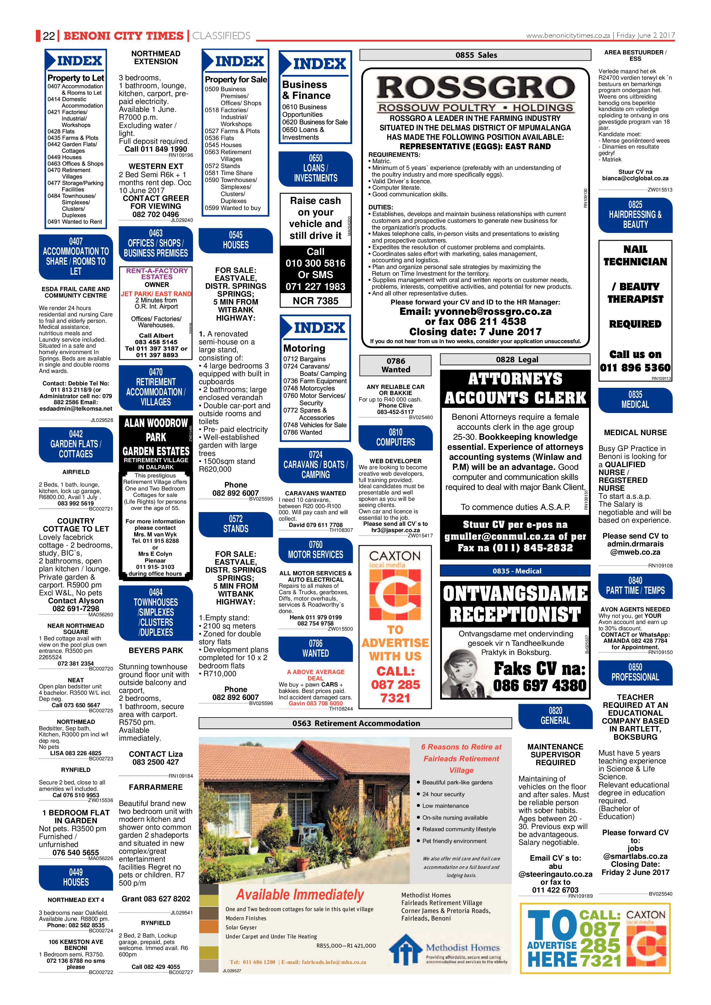 Benoni City Times 01 June 2017 page 22
