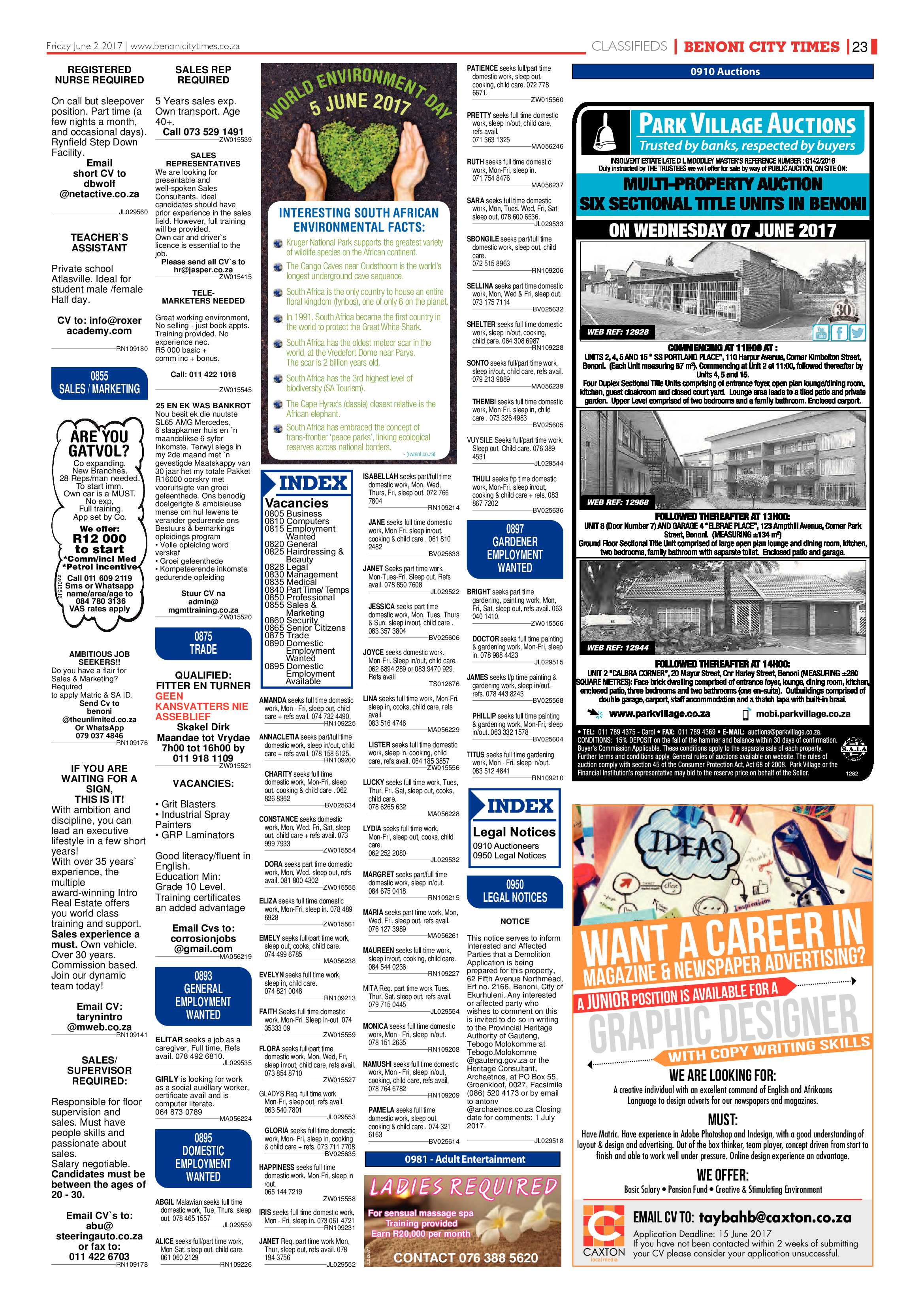 Benoni City Times 01 June 2017 page 23