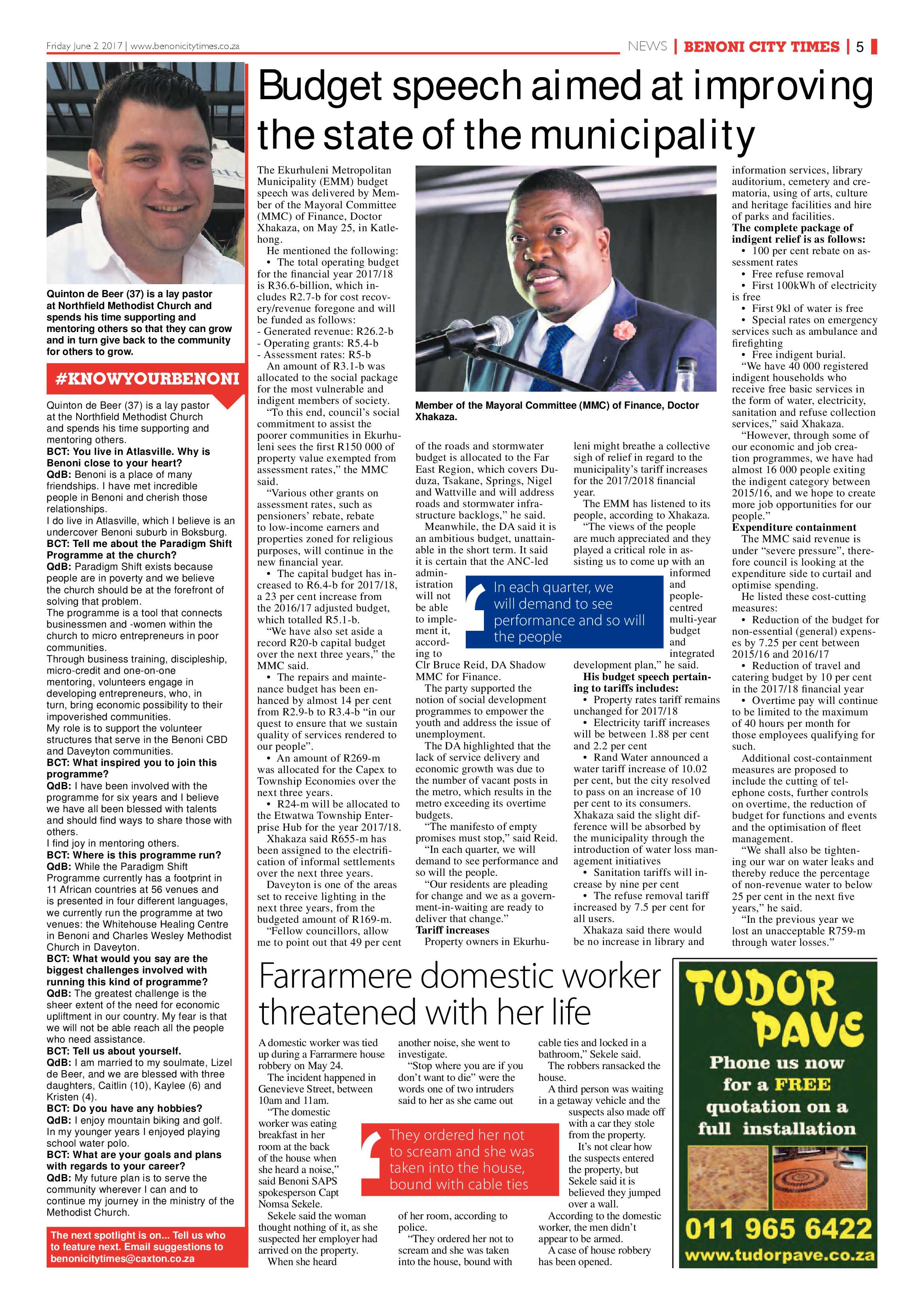 Benoni City Times 01 June 2017 page 5