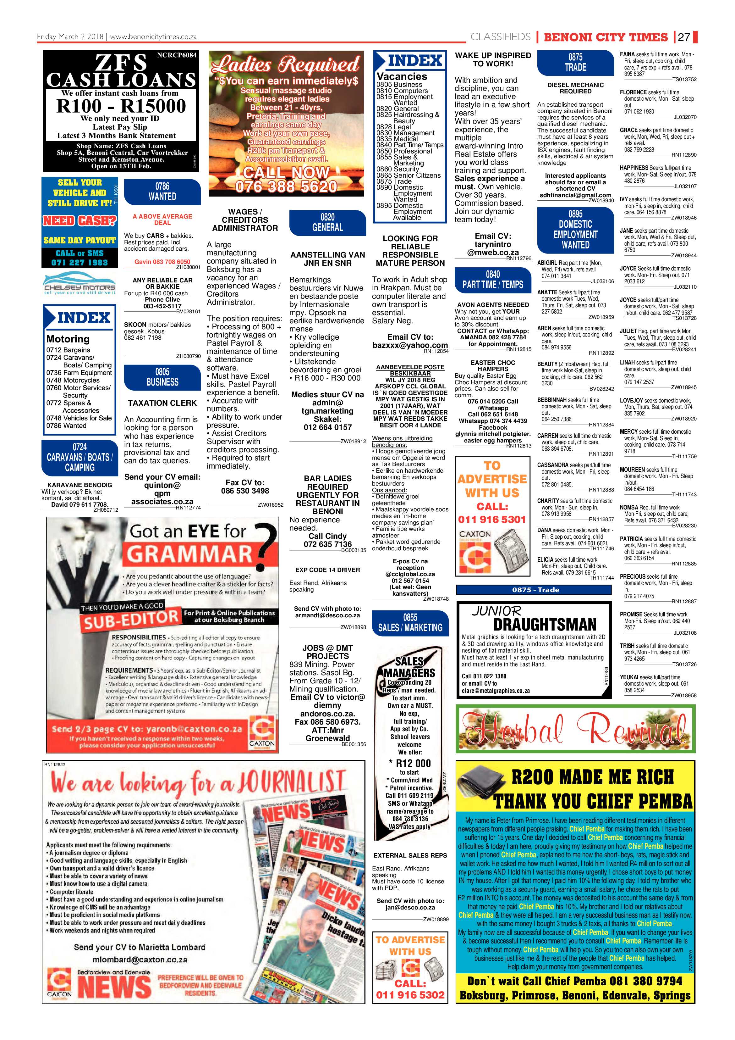 Benoni City Times 01 March 2018 page 27