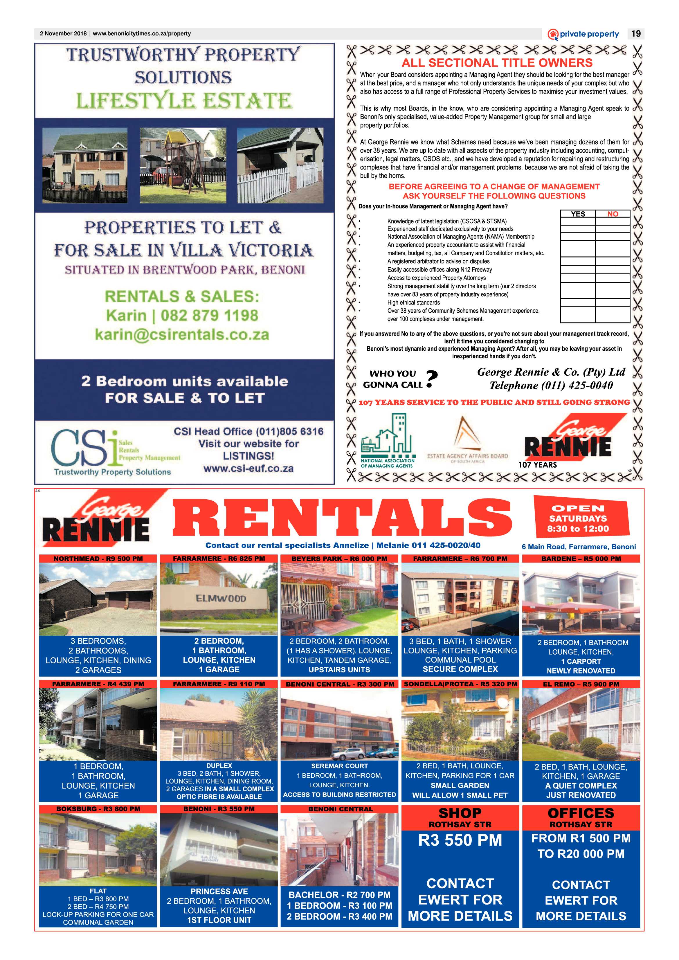 Benoni City Times 01 November 2018 page 19