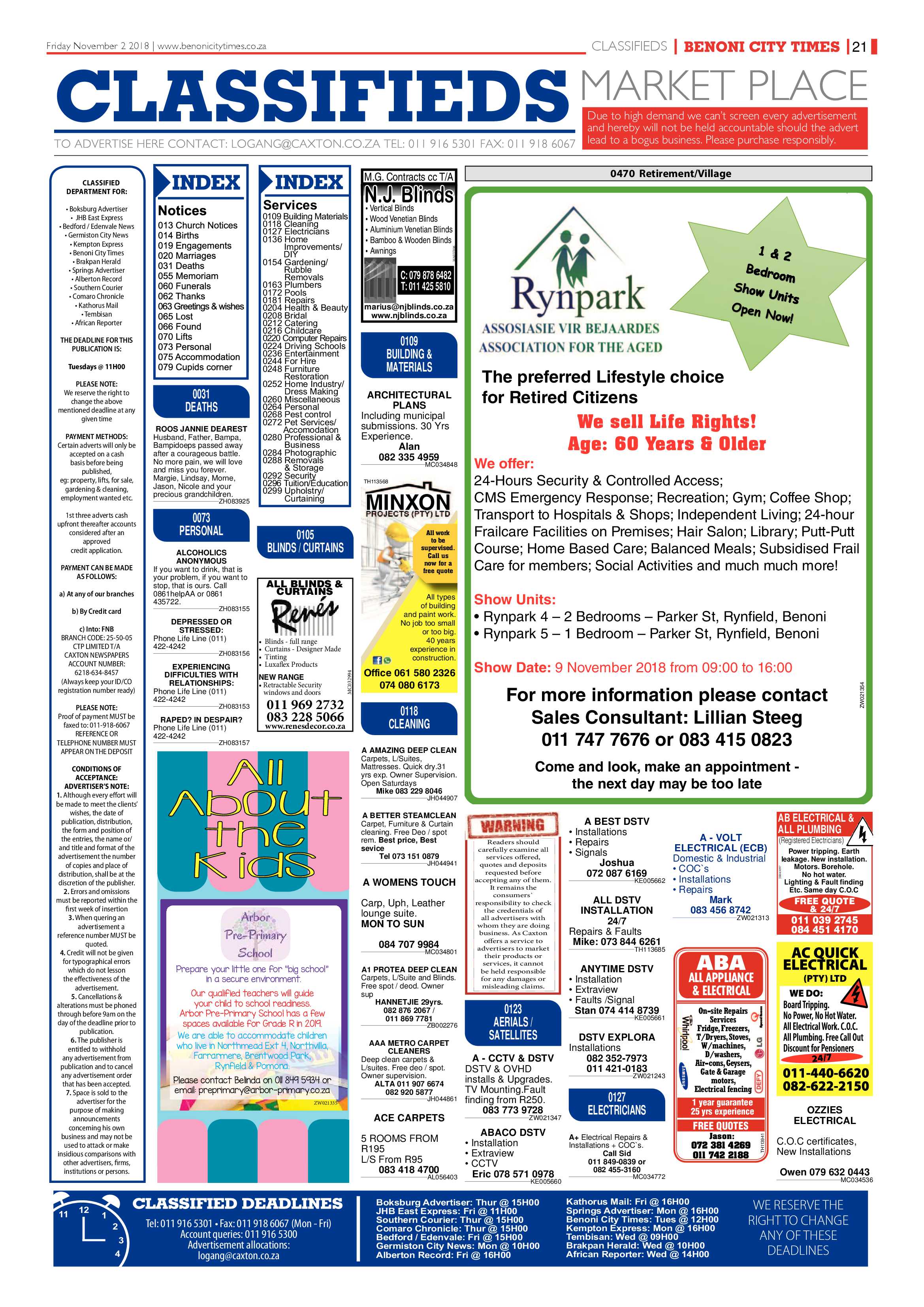 Benoni City Times 01 November 2018 page 21
