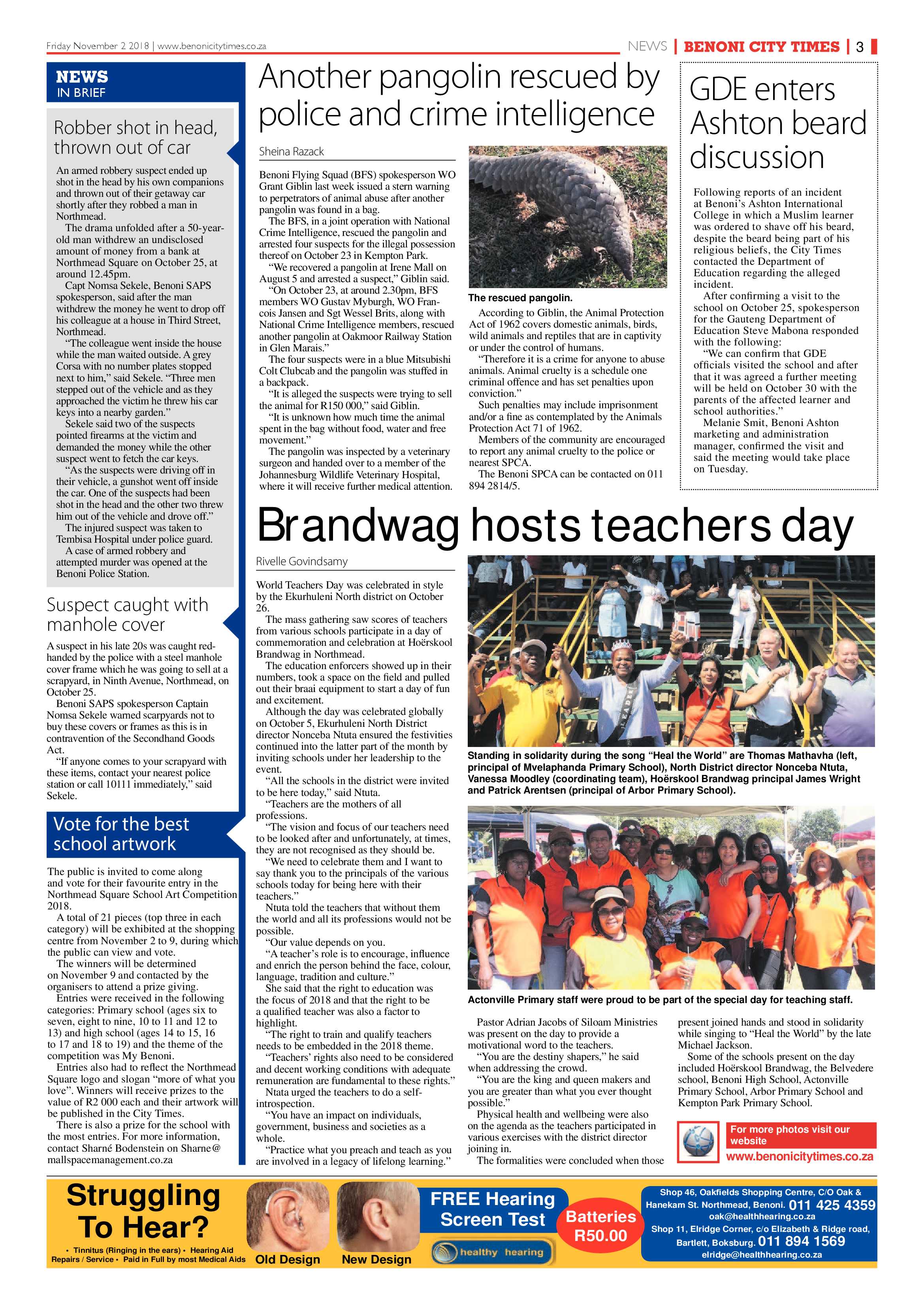 Benoni City Times 01 November 2018 page 3