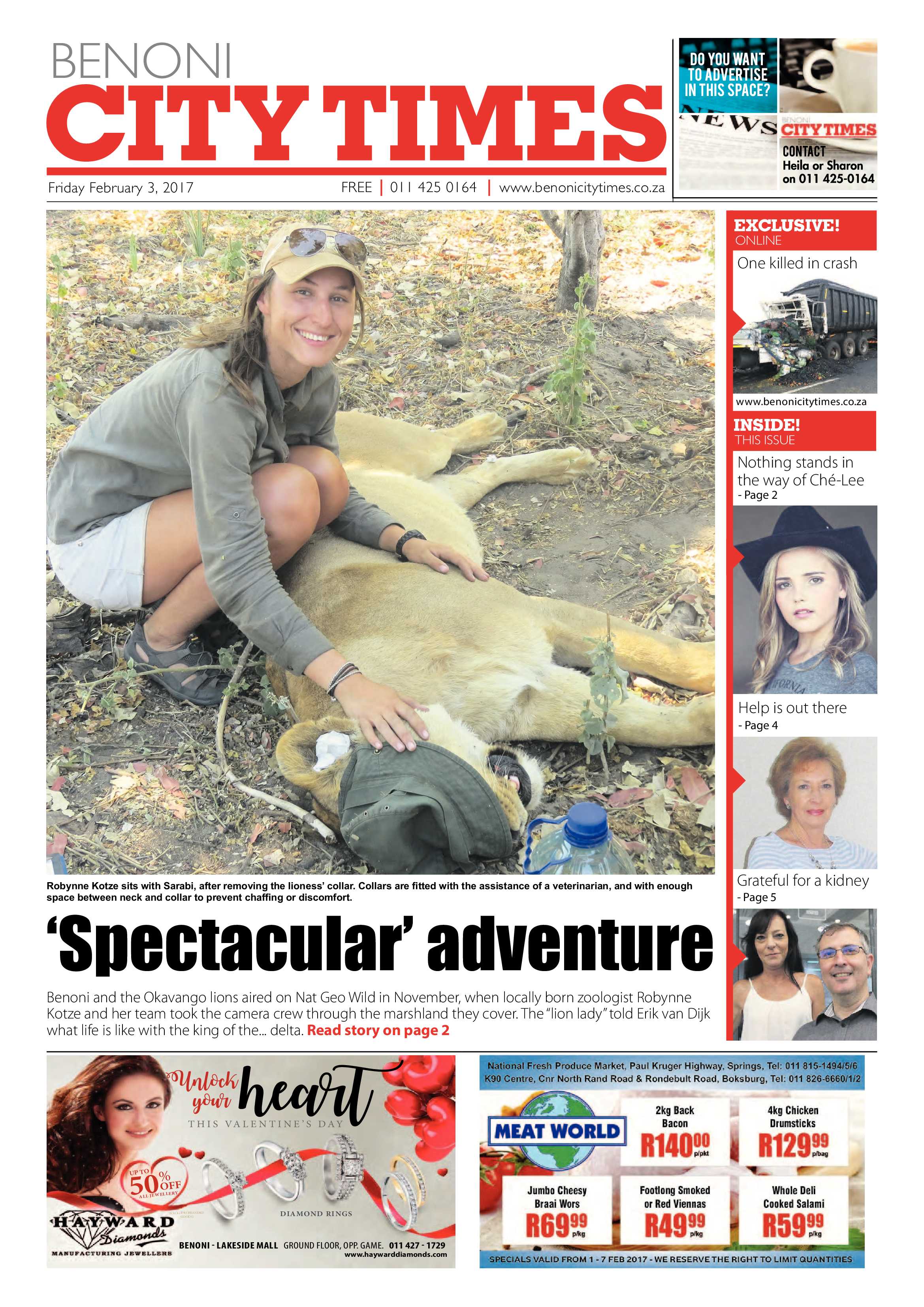 Benoni City Times 02 February 2017 page 1