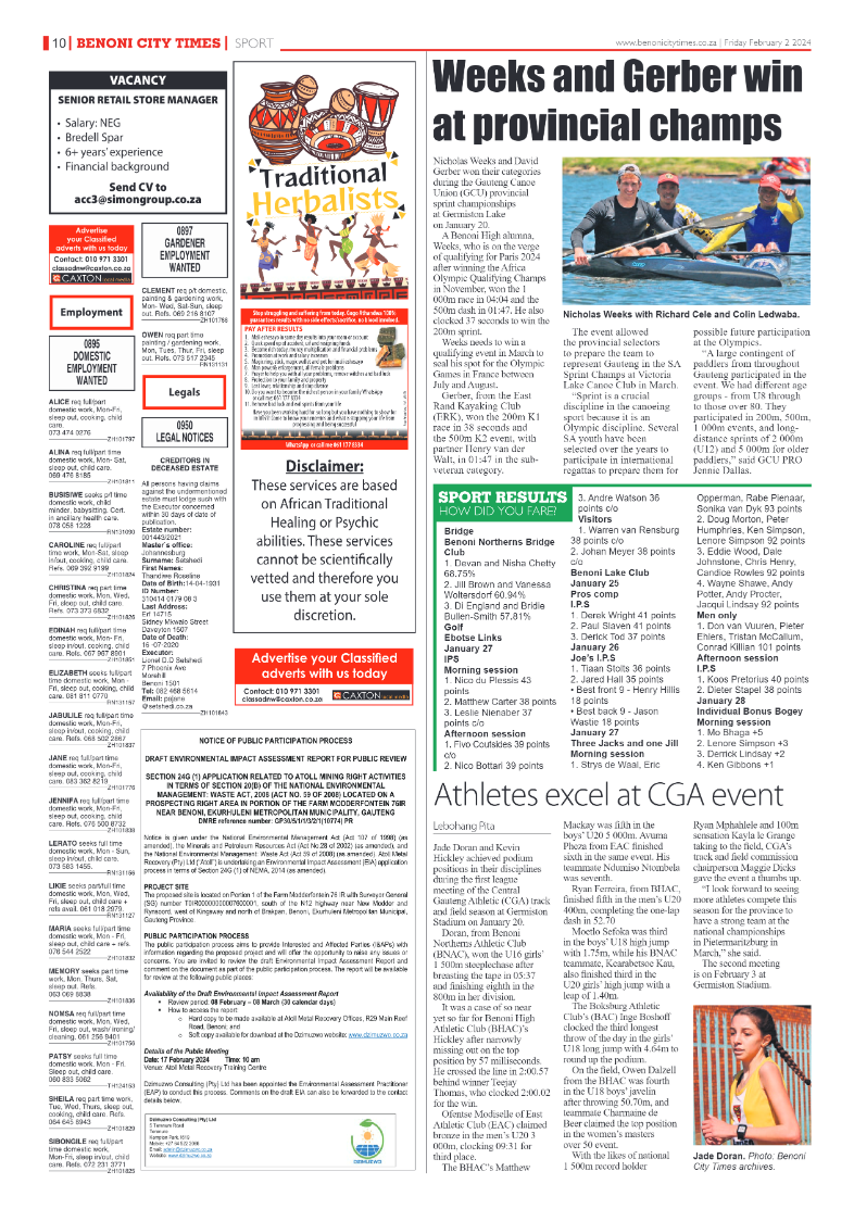 Benoni City Times 02 February 2024 page 10
