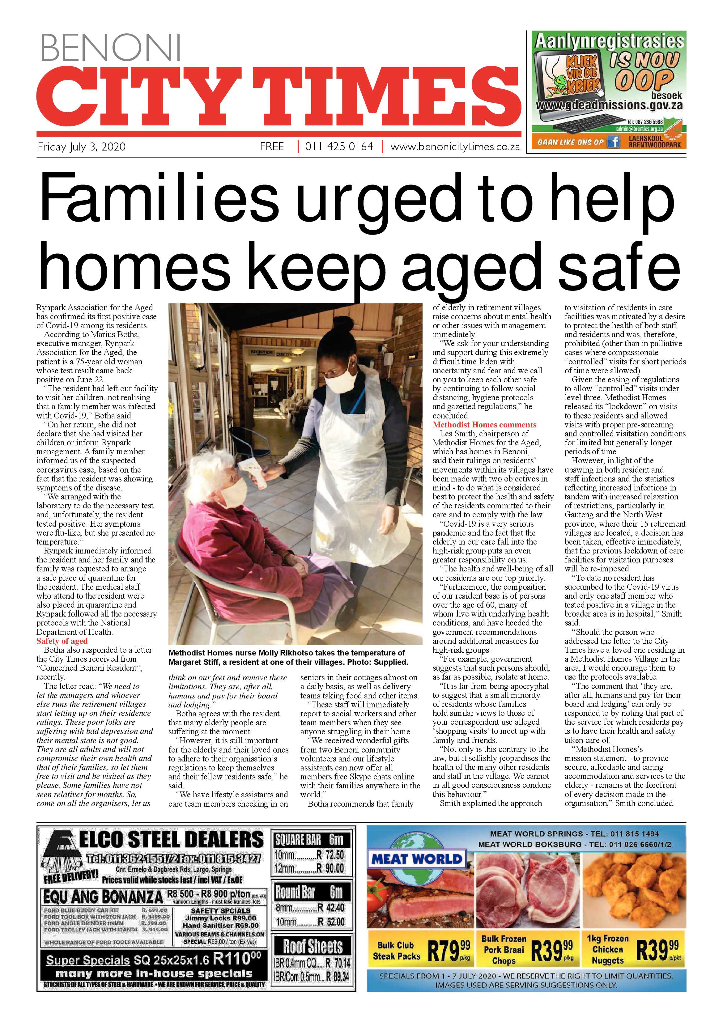 Benoni City Times 02 June 2020 page 1
