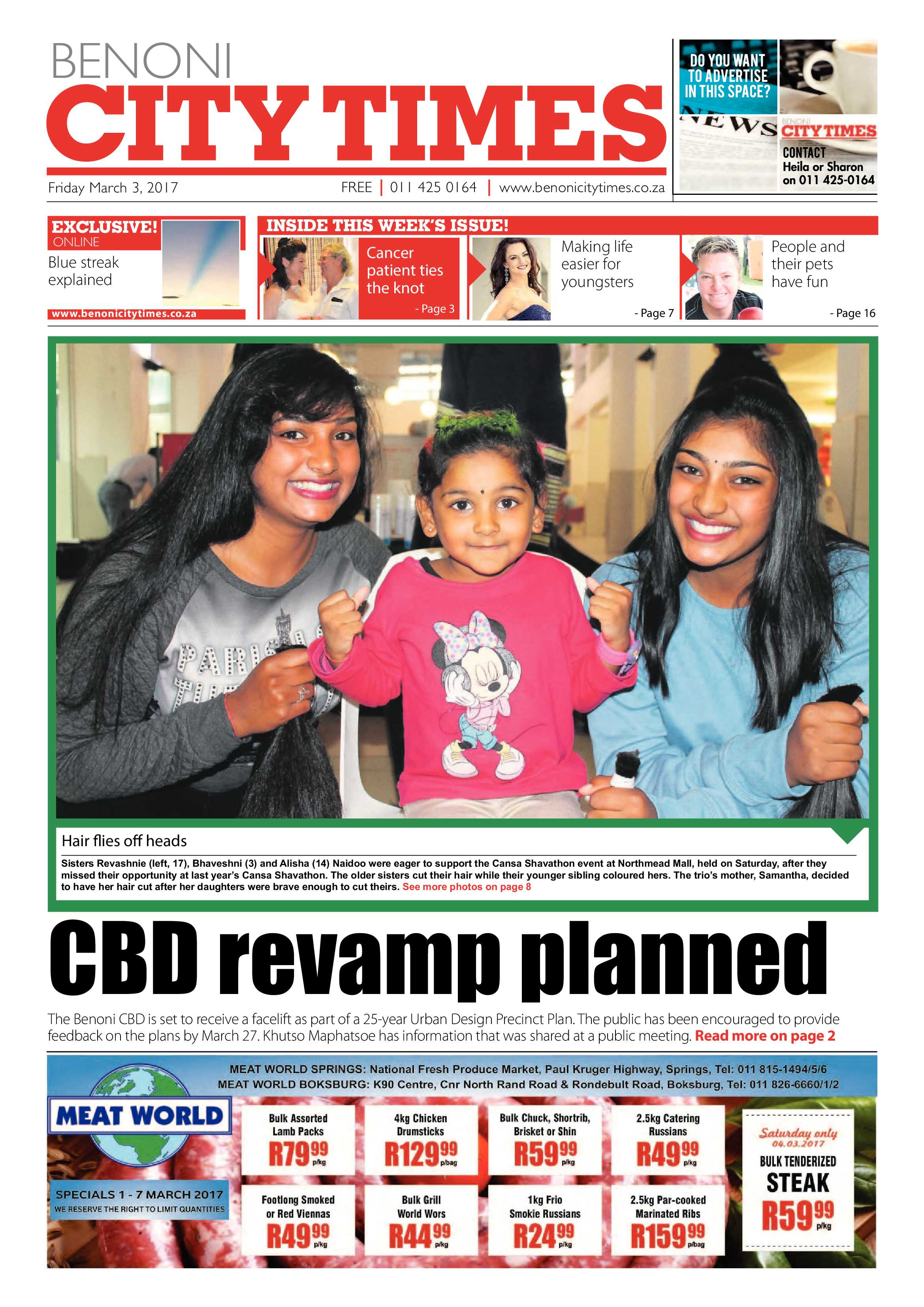 Benoni City Times 02 March 2017 page 1