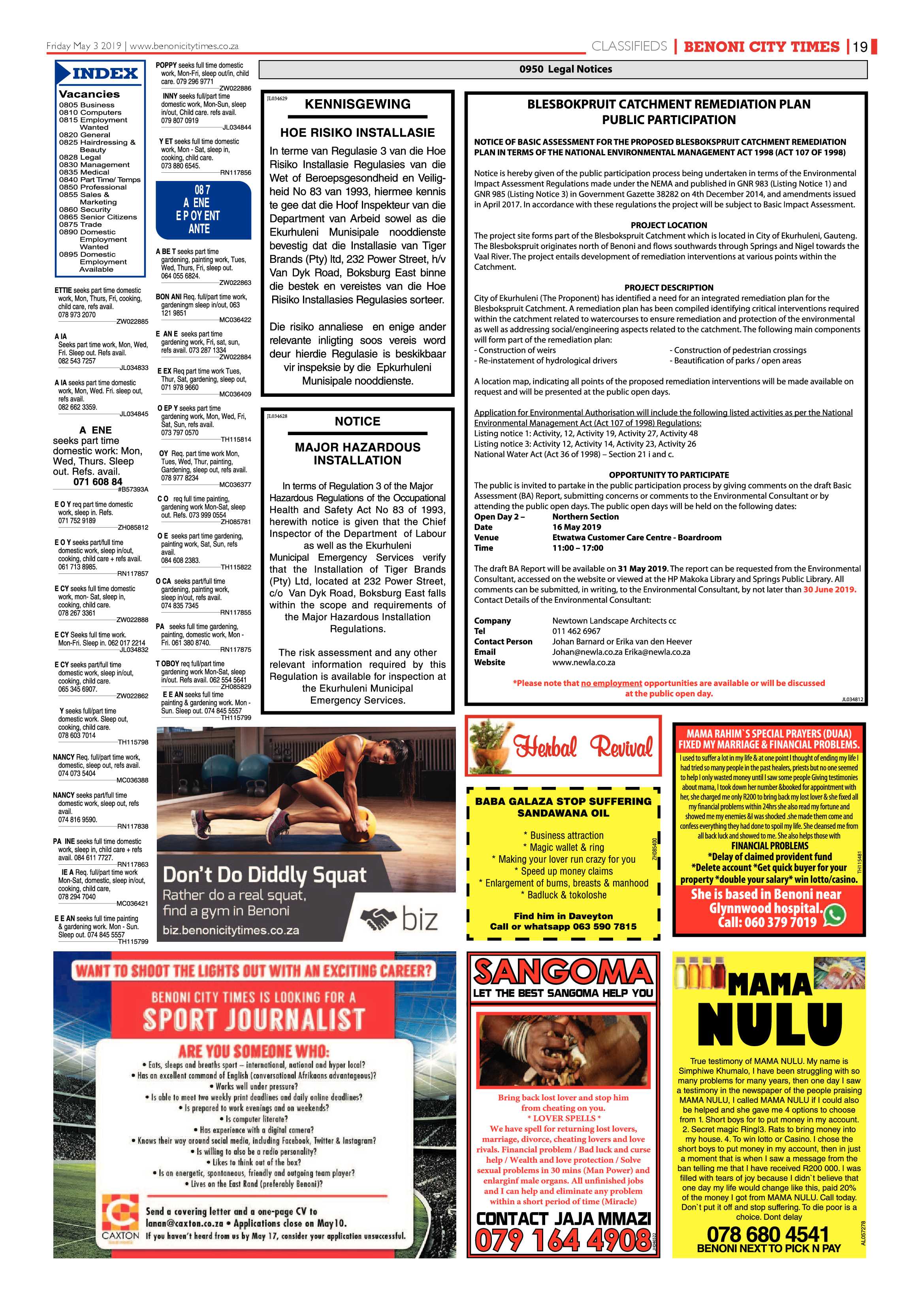 Benoni City Times 02 May 2019 page 19