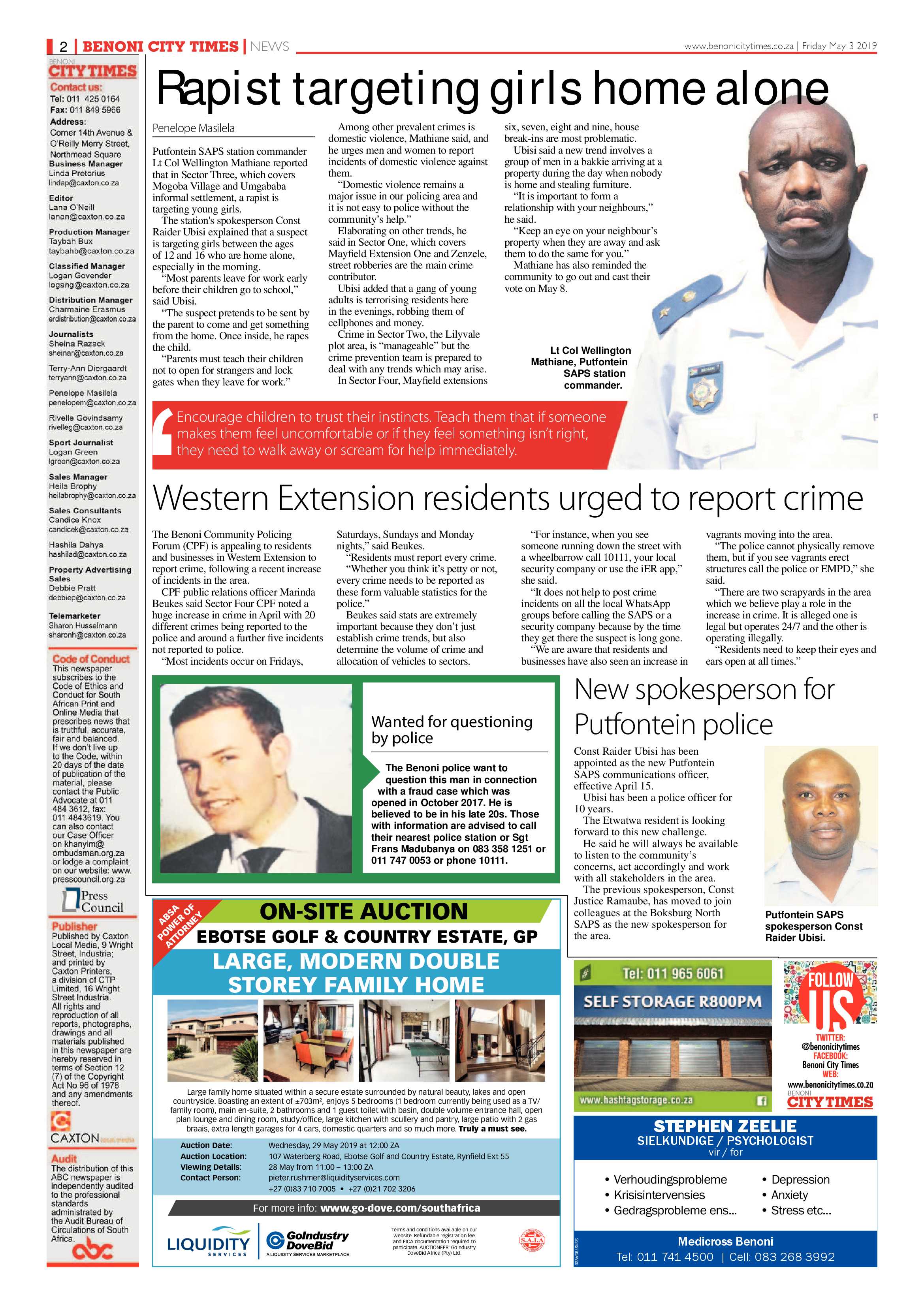 Benoni City Times 02 May 2019 page 2
