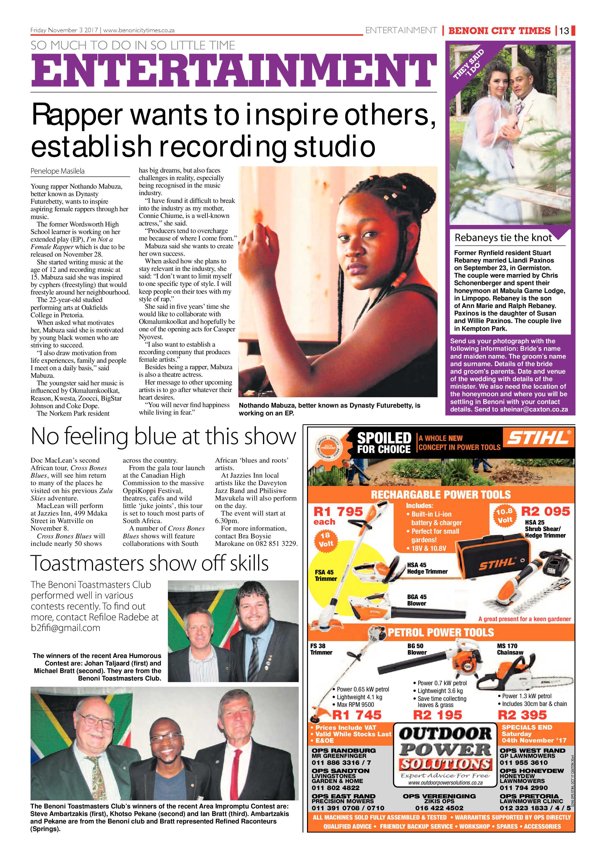 Benoni City Times 02 November 2017 page 13