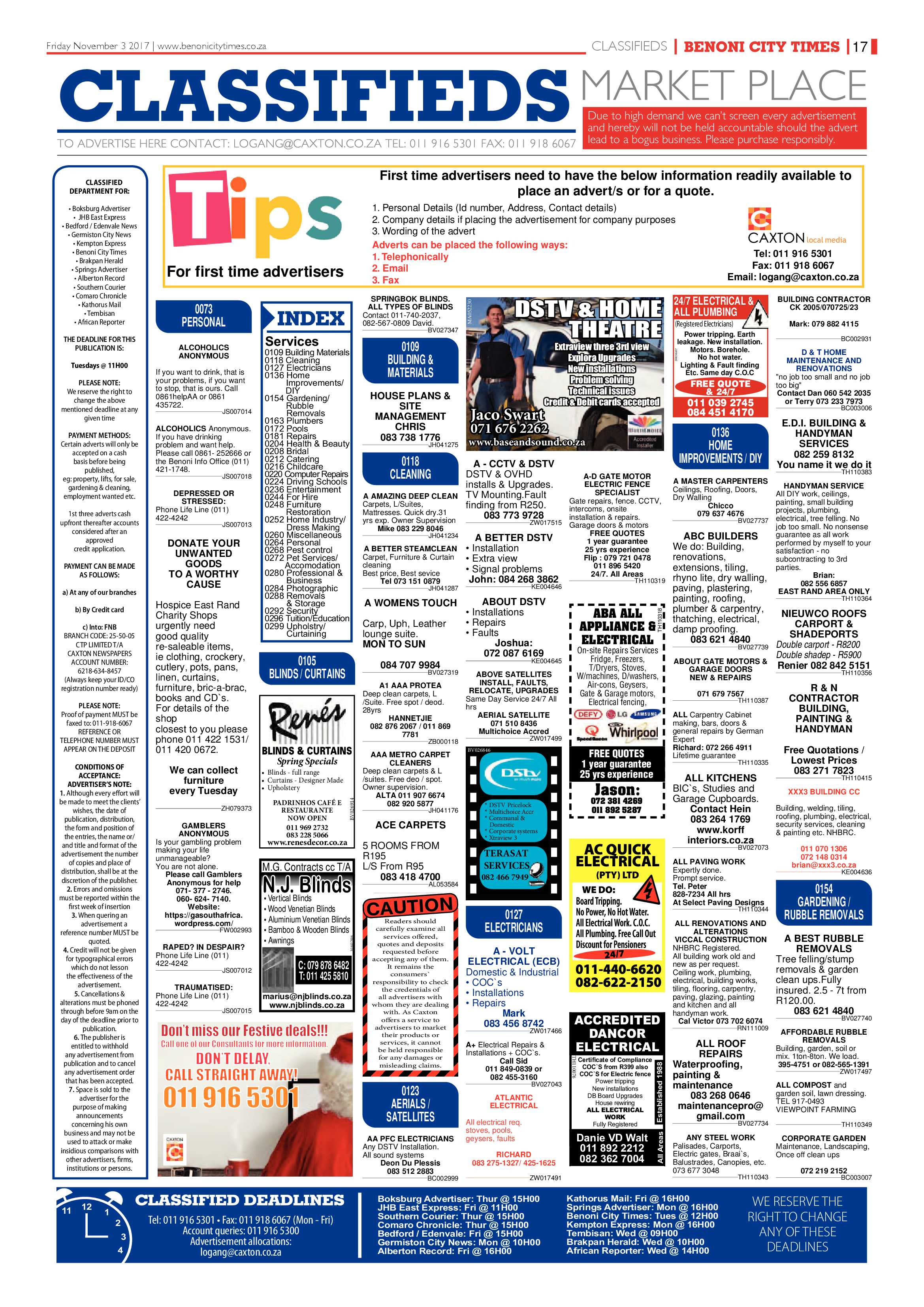 Benoni City Times 02 November 2017 page 17