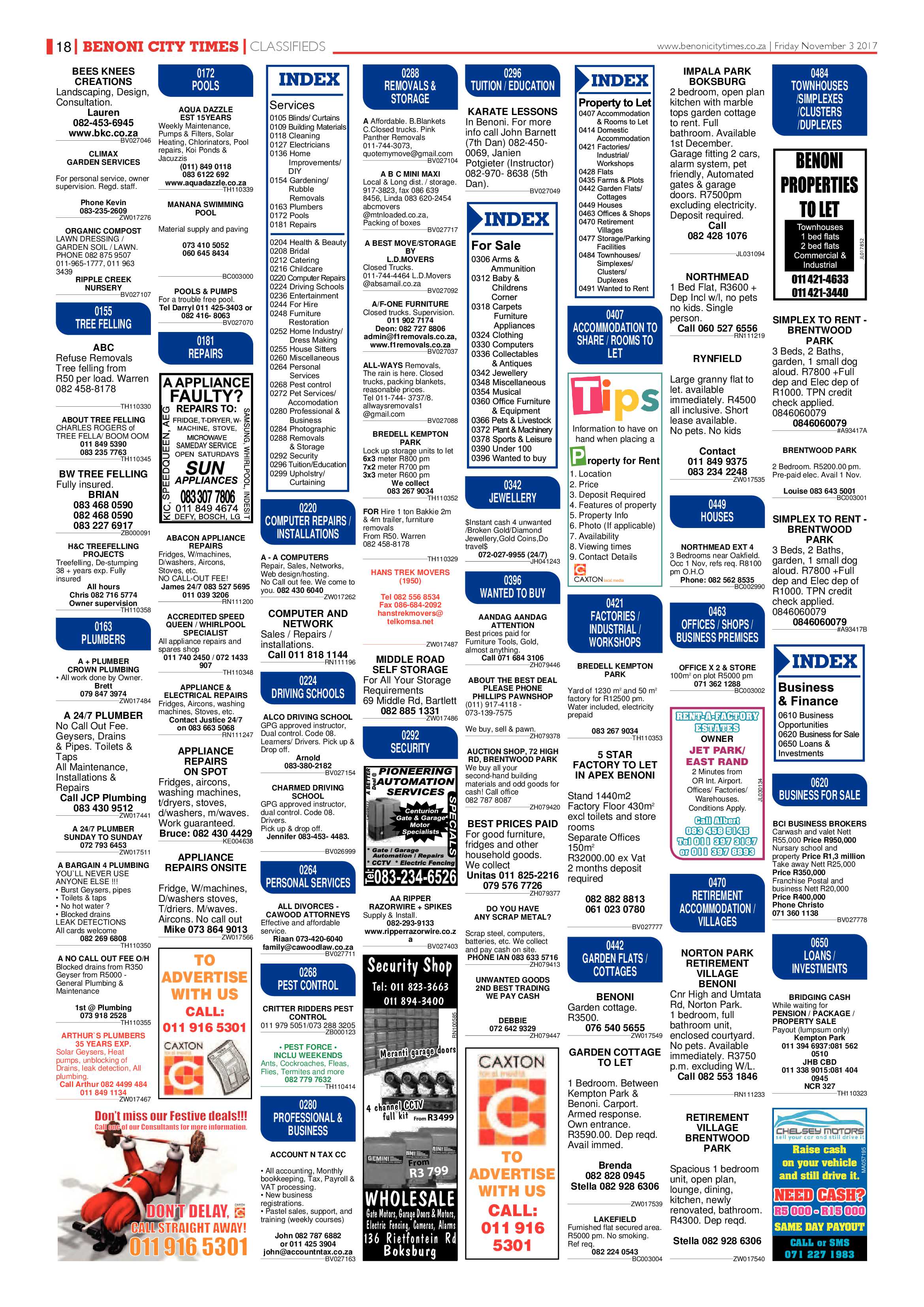 Benoni City Times 02 November 2017 page 18