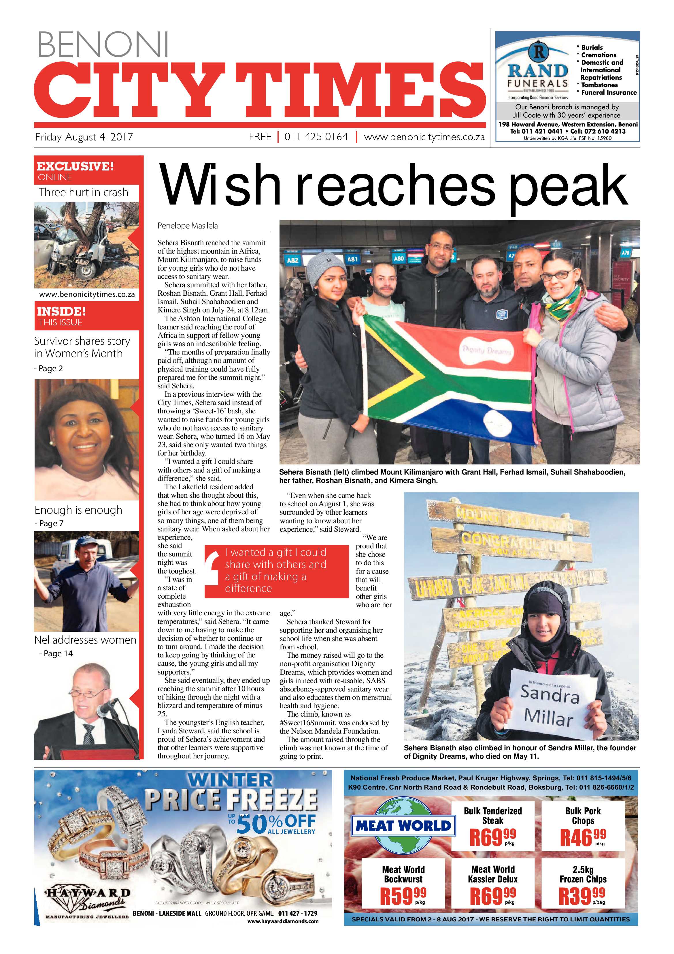 Benoni City Times 03 August 2017 page 1