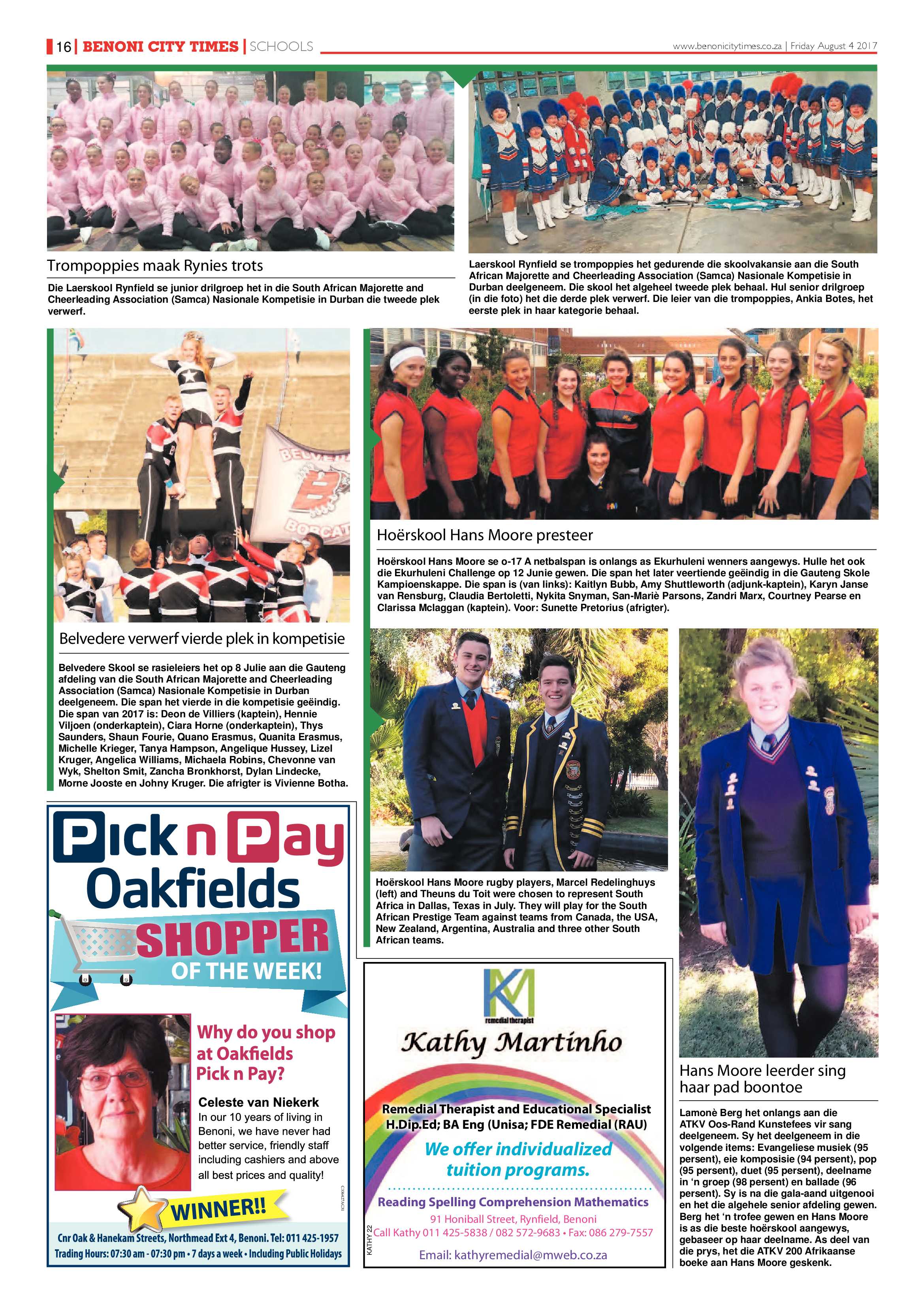 Benoni City Times 03 August 2017 page 16