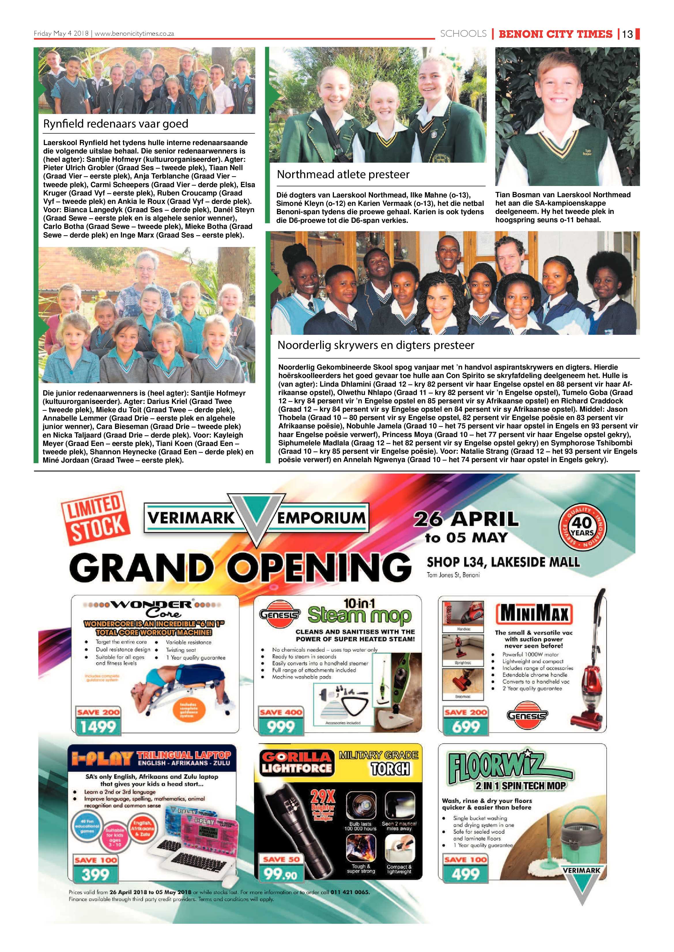 Benoni City Times 03 May 2018 page 13