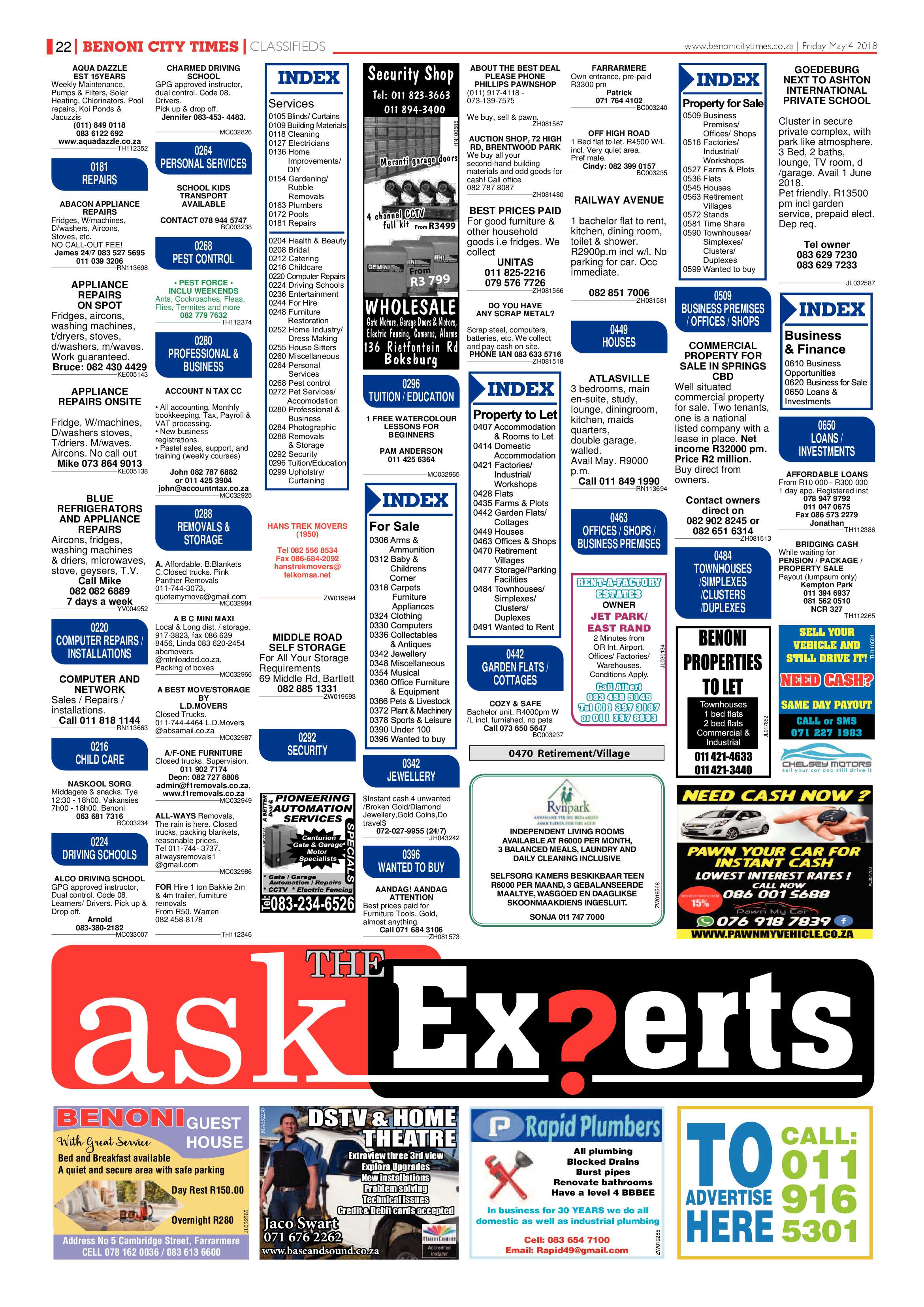 Benoni City Times 03 May 2018 page 22