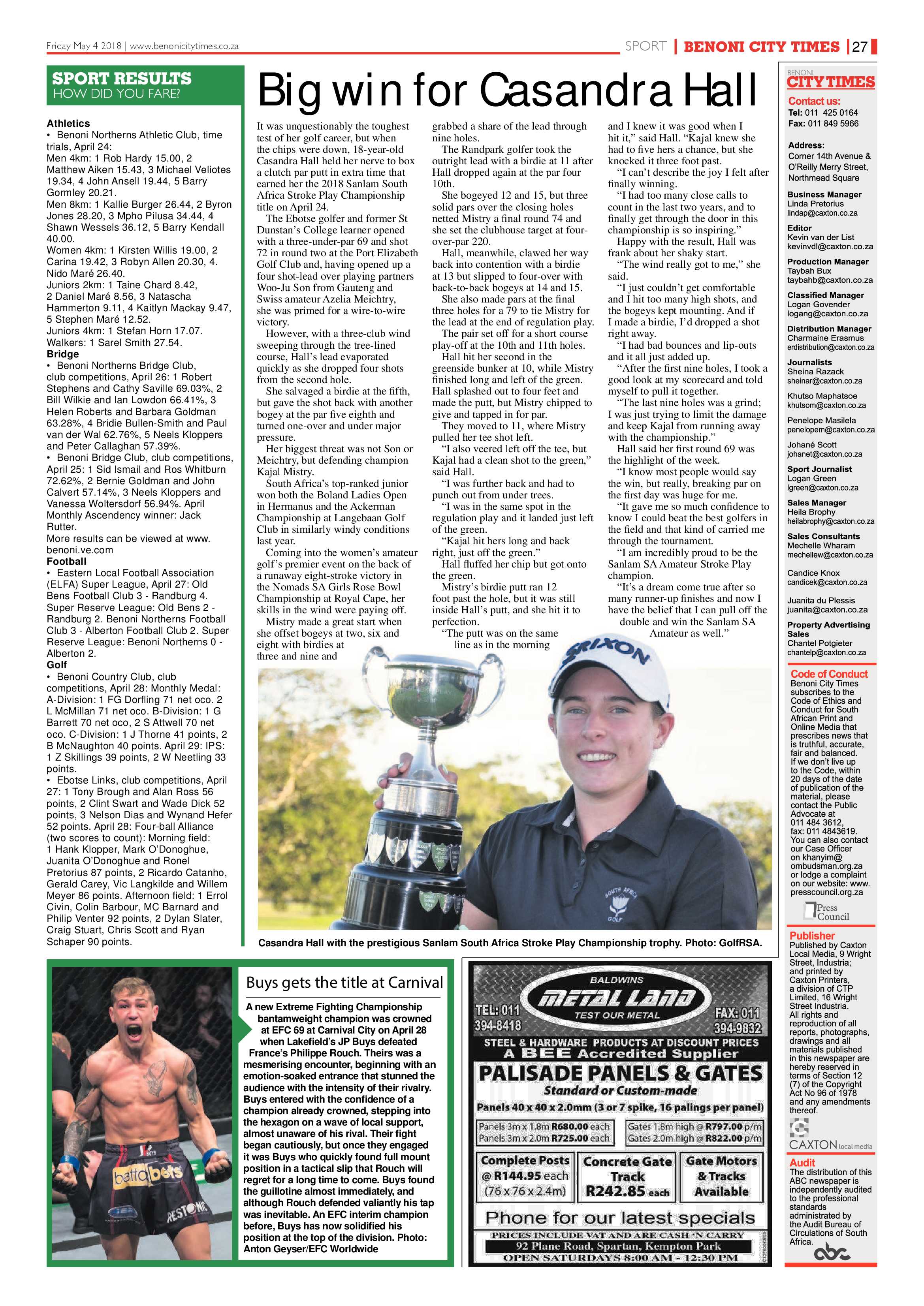 Benoni City Times 03 May 2018 page 27