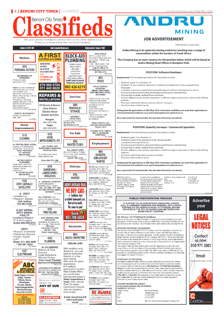 Benoni City Times 03 May 2024 page 6