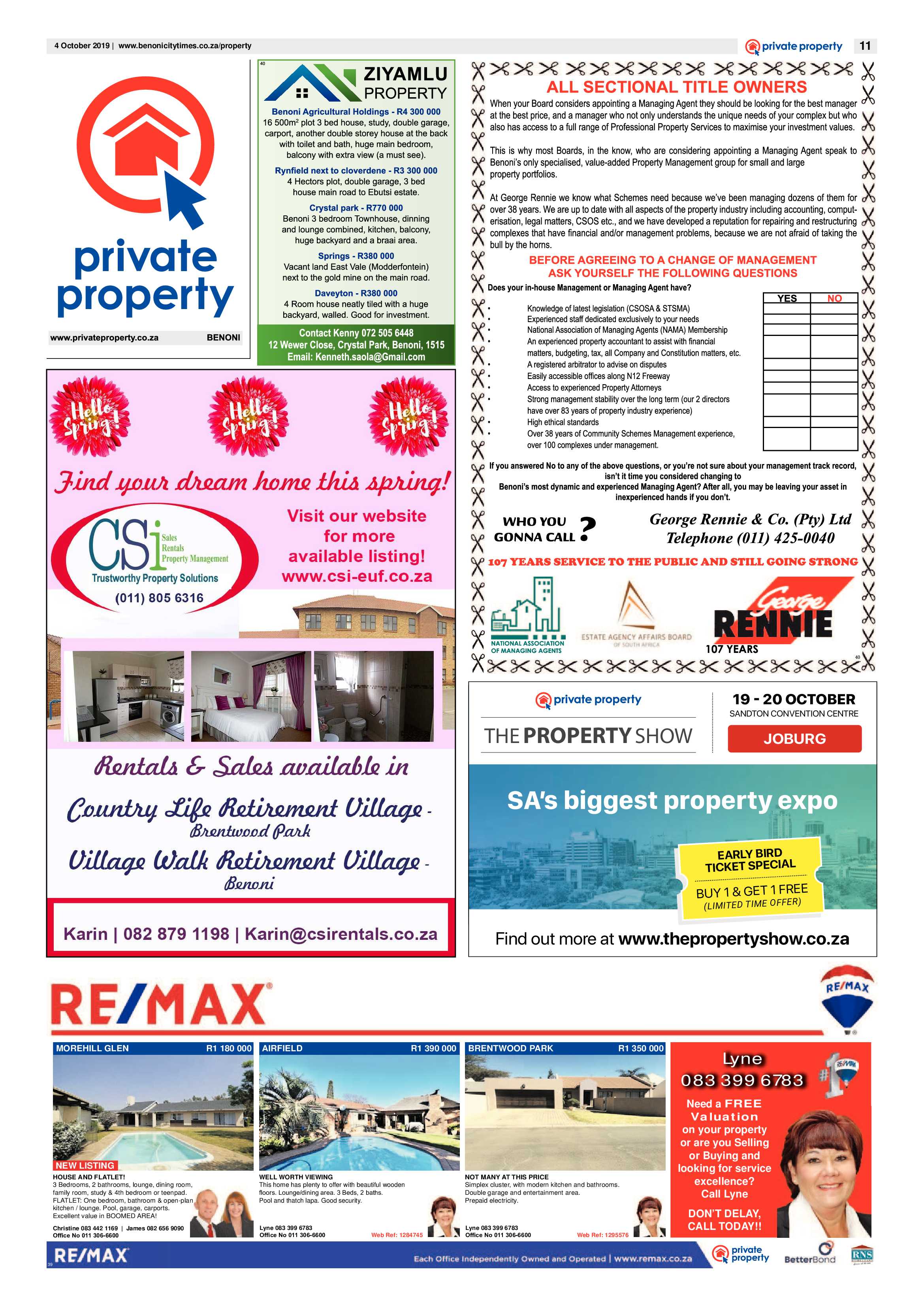 Benoni City Times 03 October 2019 page 11