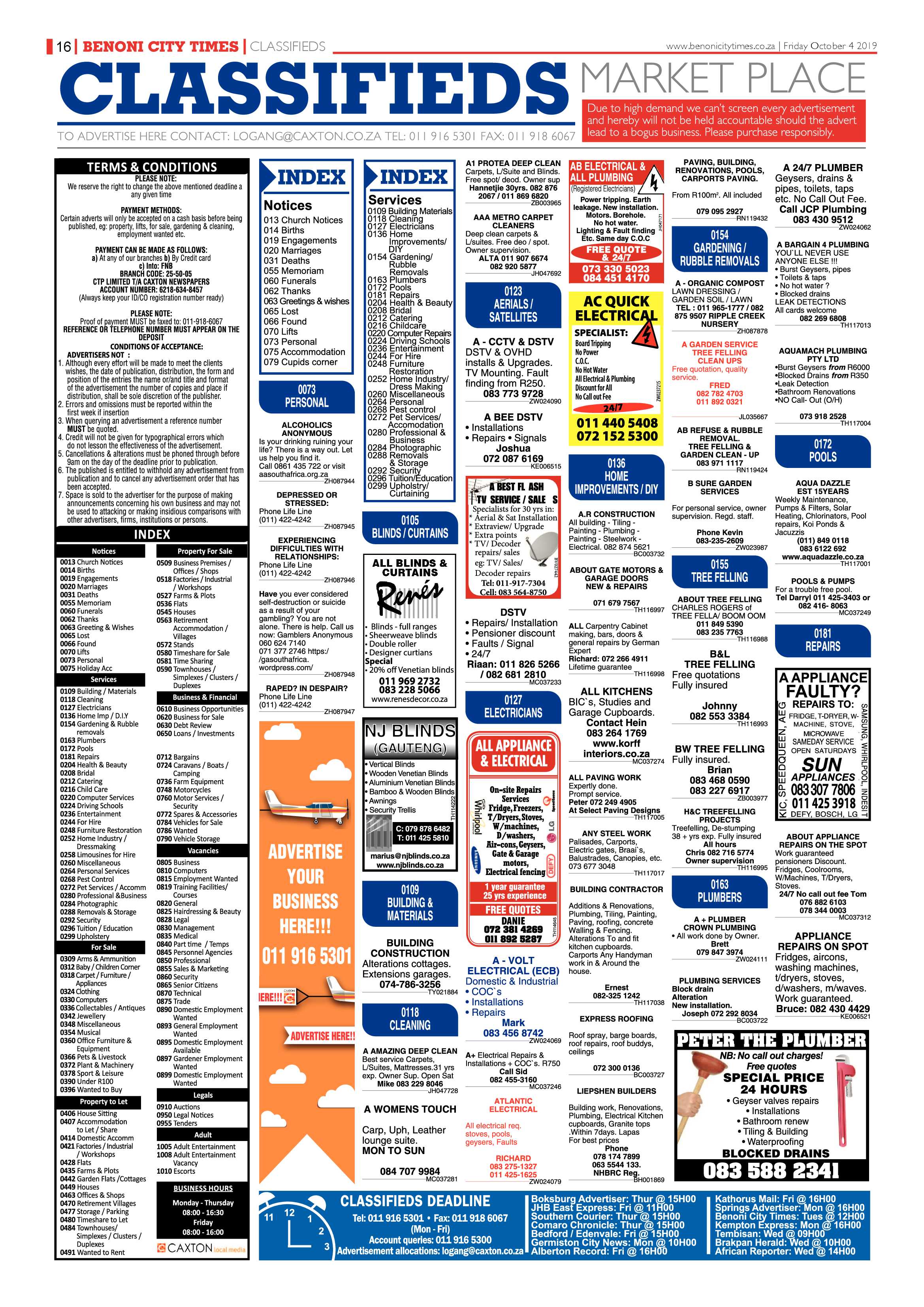 Benoni City Times 03 October 2019 page 16