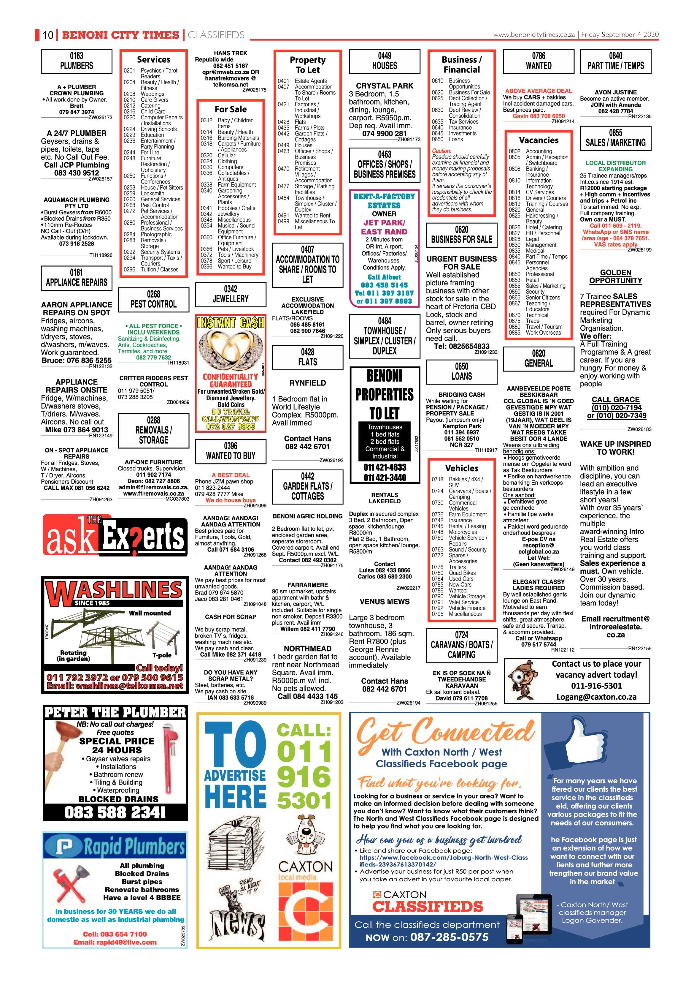 Benoni City Times 03 September 2020 page 10