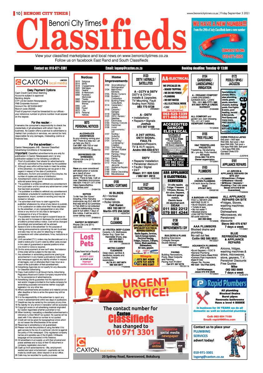 Benoni City Times 03 September 2021 page 10