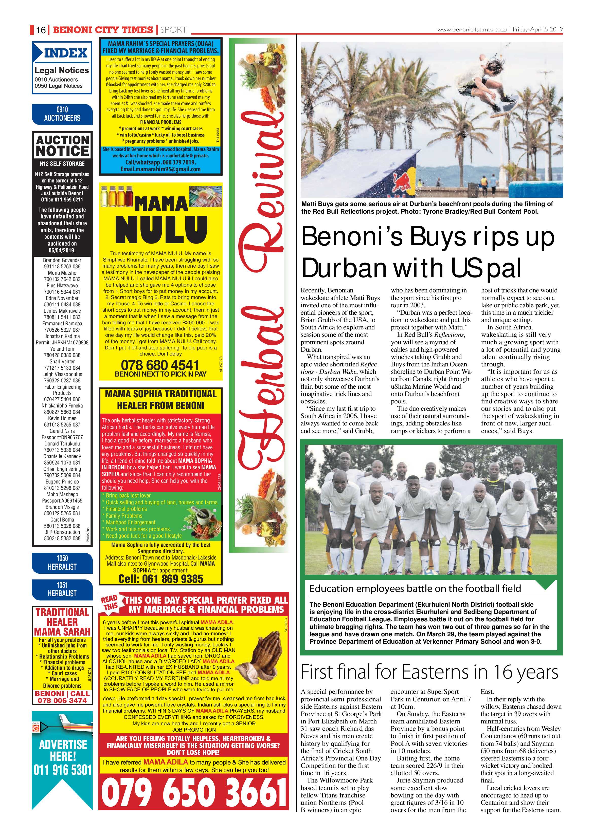 Benoni City Times 04 April 2019 page 16