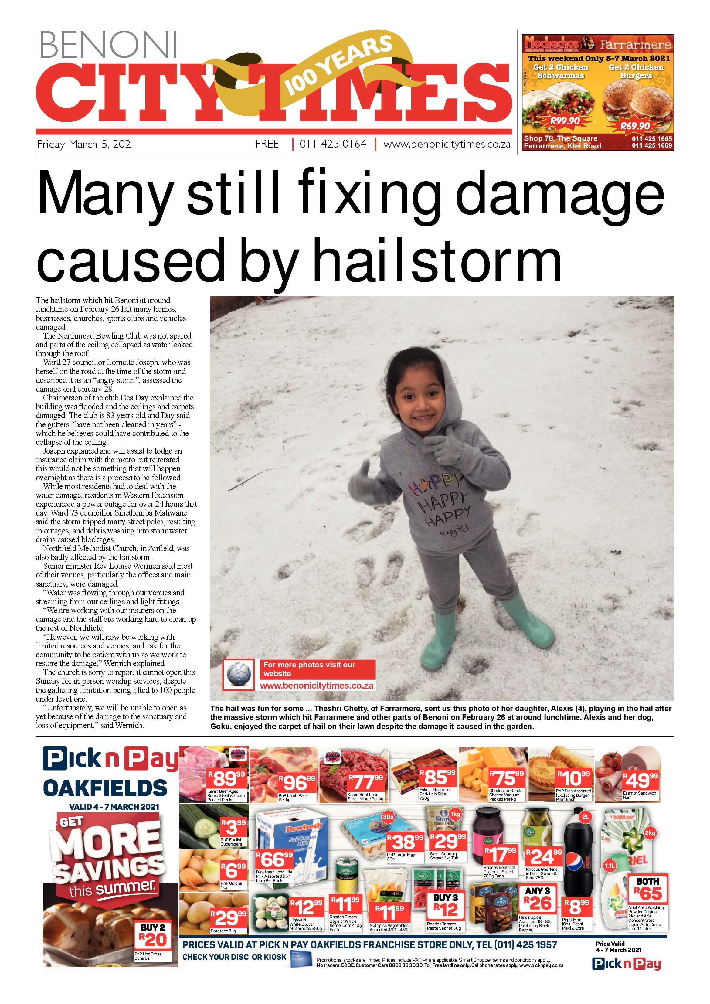 Benoni City Times 04 March 2021 page 1
