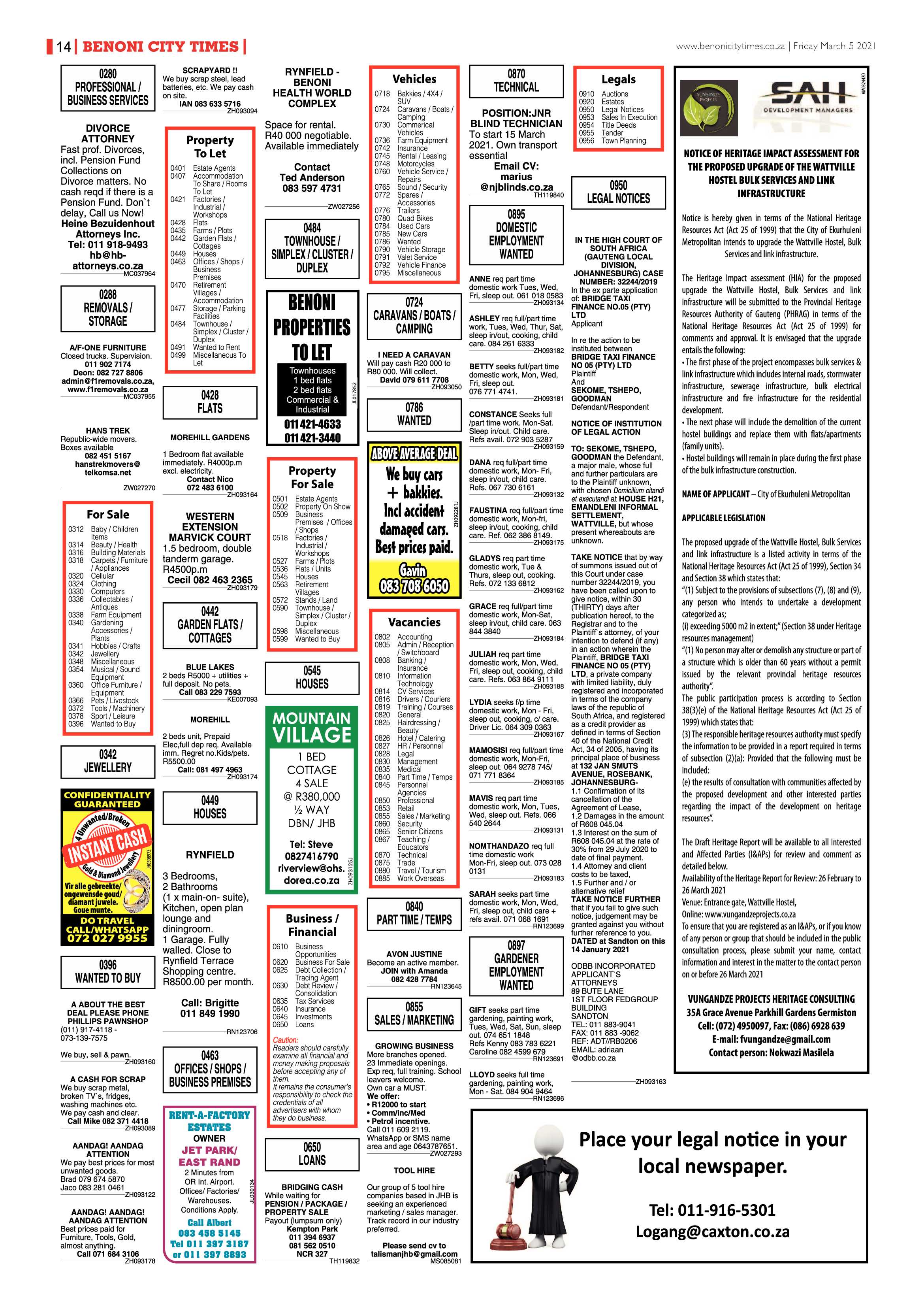 Benoni City Times 04 March 2021 page 14
