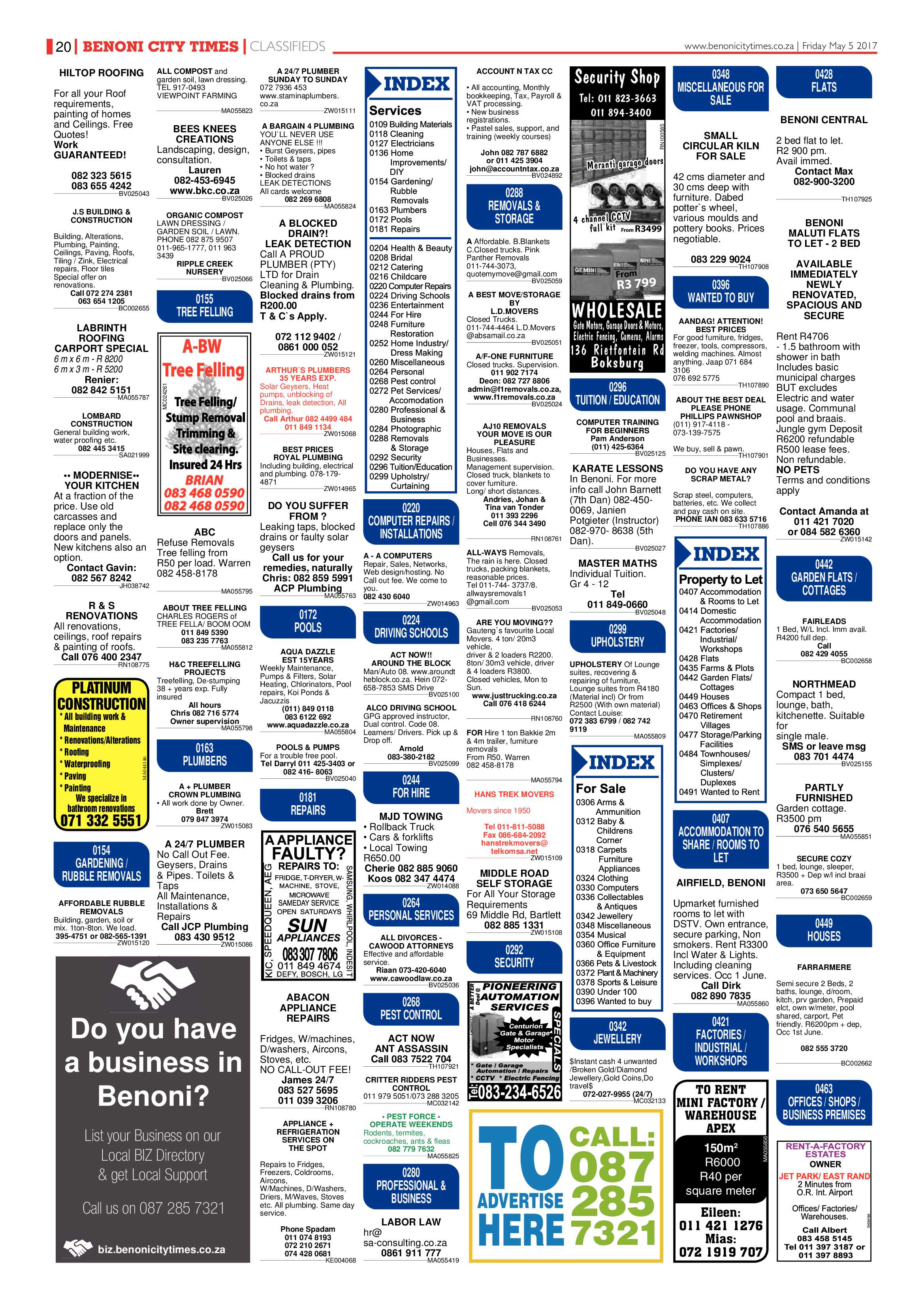 Benoni City Times 04 May 2017 page 20