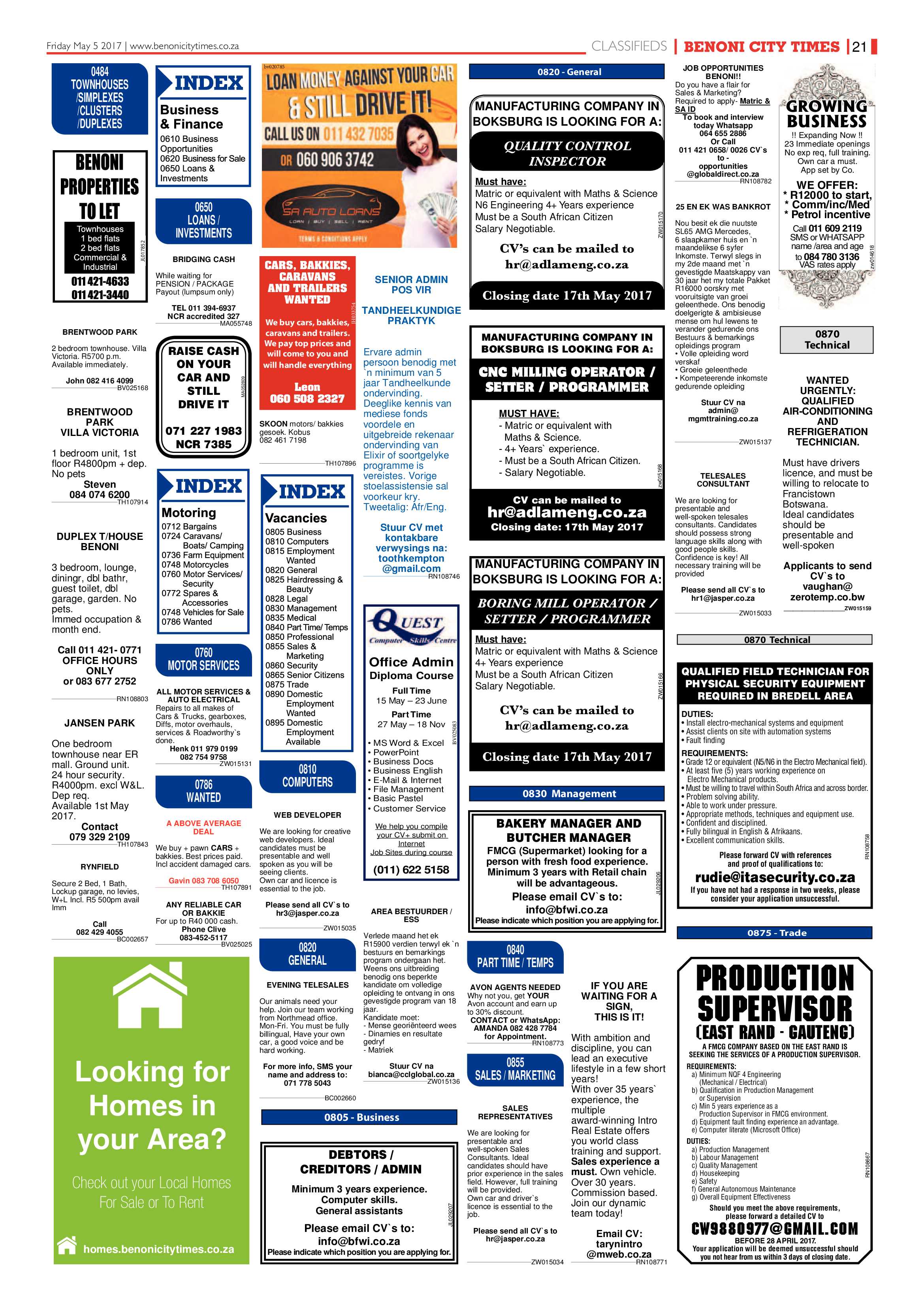 Benoni City Times 04 May 2017 page 21